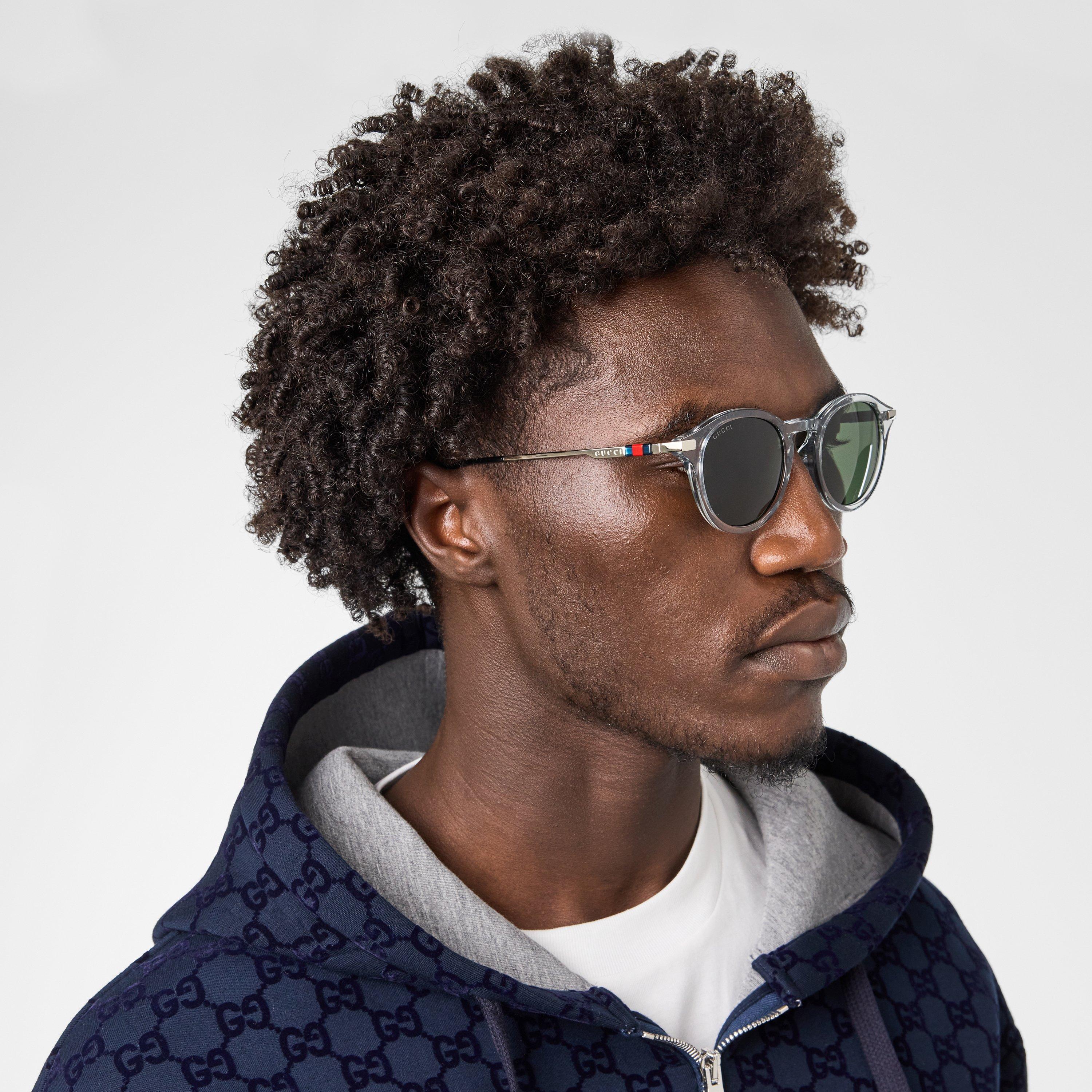 Grey - Gucci - Round Frame Sunglasses - 2