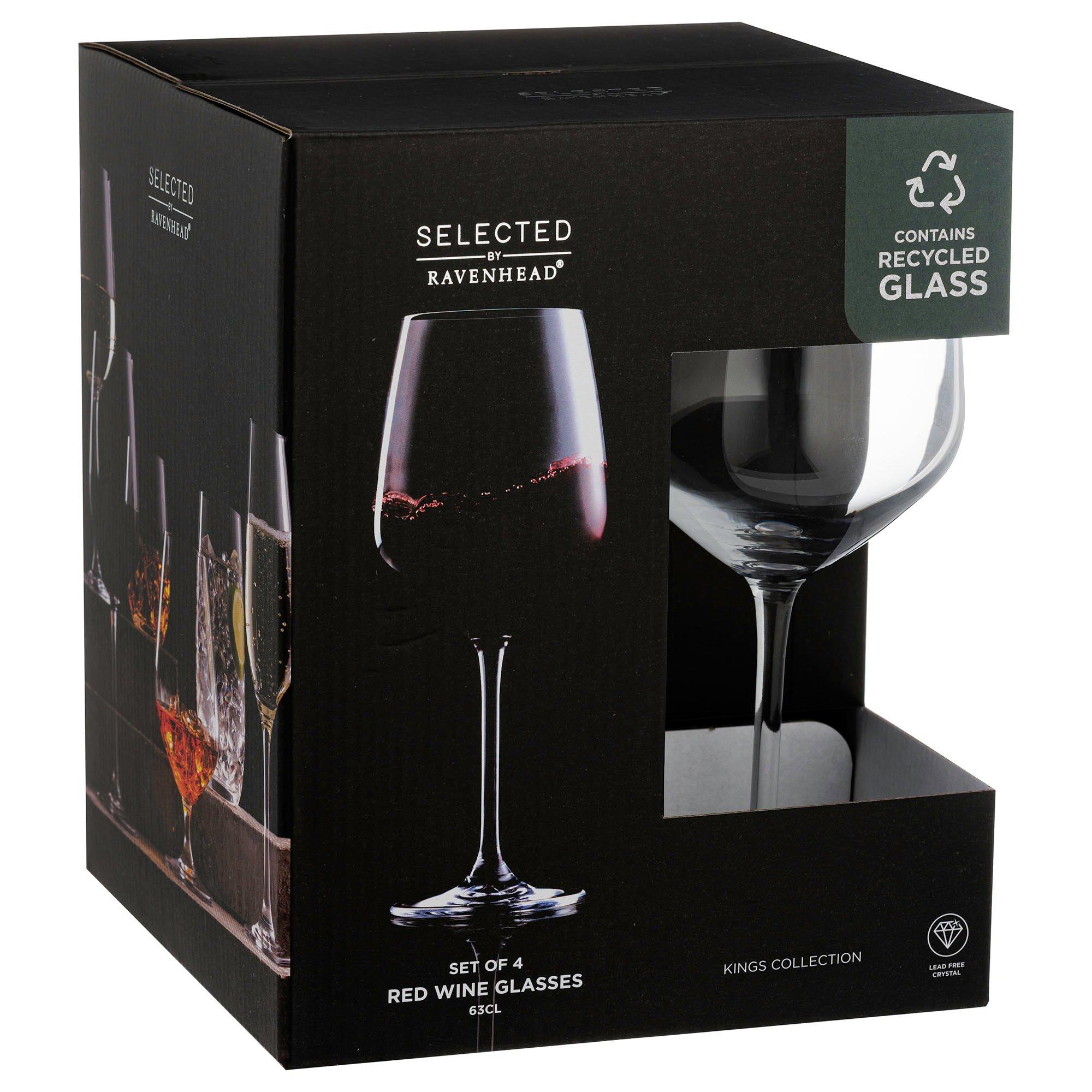 Ravenhead Kings Red Wine Glasses Set of 4 | Sports Direct
