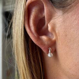 Aye Do Hoop Pearl Stud Earrings 8546-NP