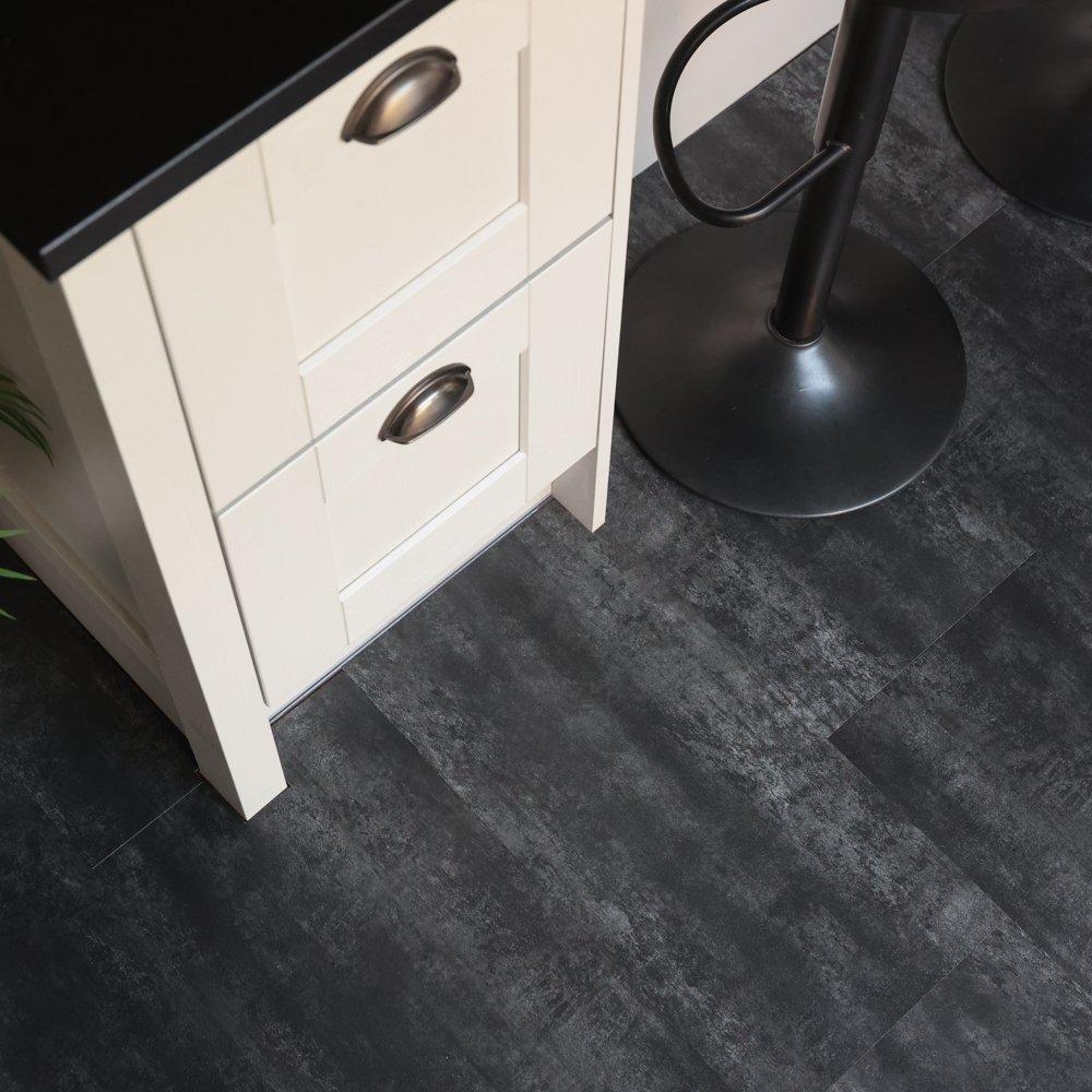 Grey - Floor Pops - Self Adhesive Vinyl Floor Tiles Quarry - 4