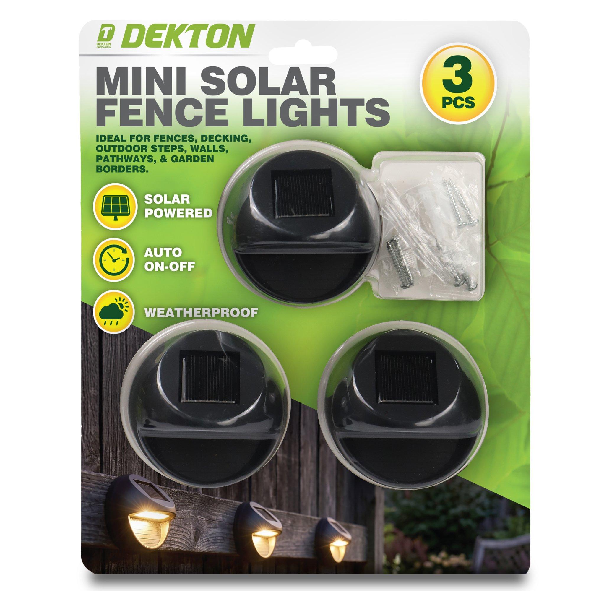 Wit - Dekton - Dekton Garden Outdoor 3 Piece Mini Solar fence lights - 1