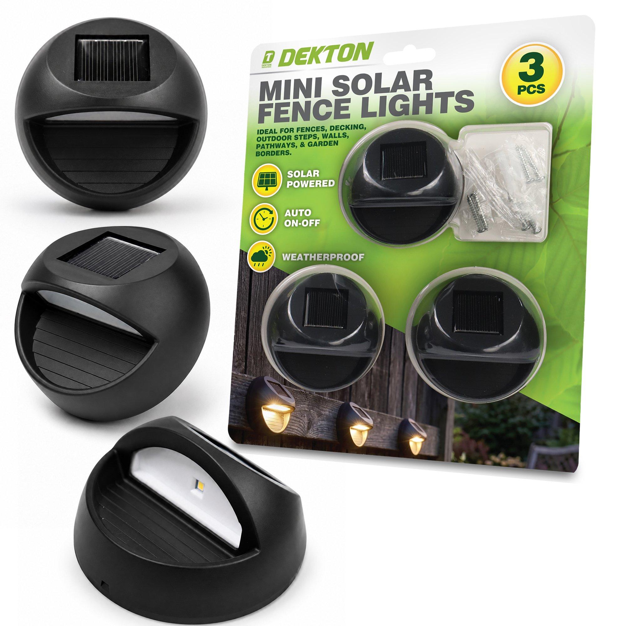 Wit - Dekton - Dekton Garden Outdoor 3 Piece Mini Solar fence lights - 2