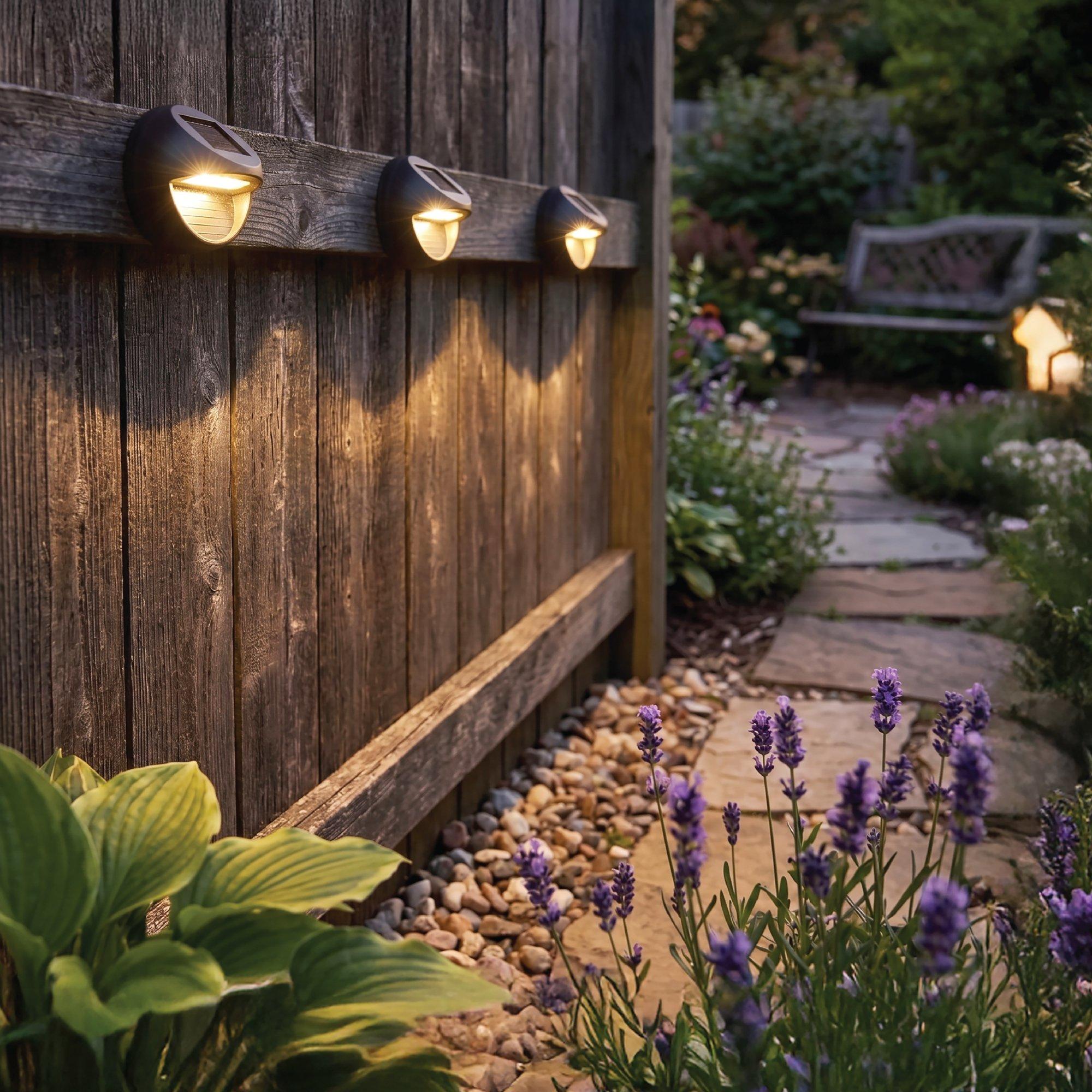 Wit - Dekton - Dekton Garden Outdoor 3 Piece Mini Solar fence lights - 5