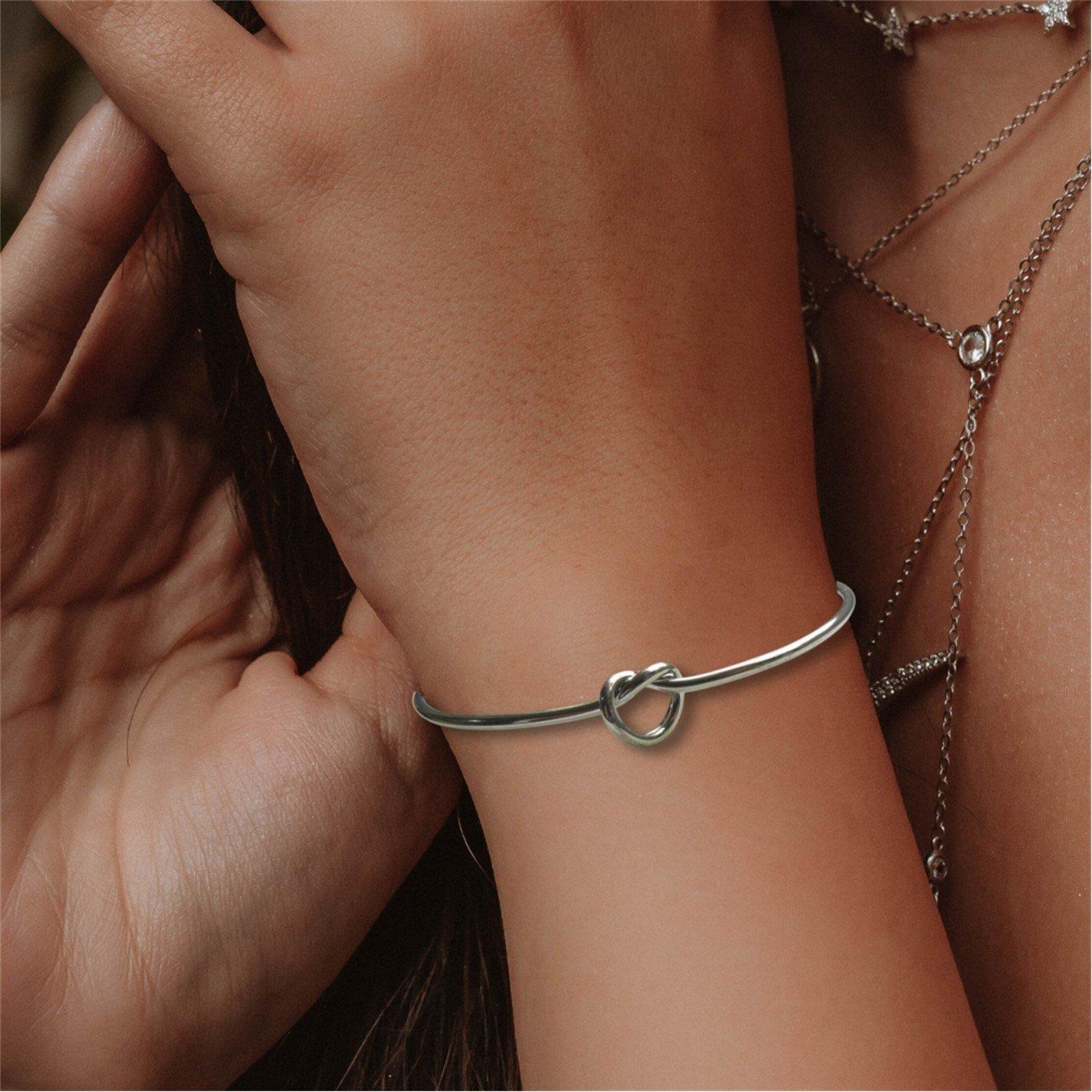 Silver - Aye Do Gifts - Silver Knot Bangle - 5664-NP-KNOTsilver - 2