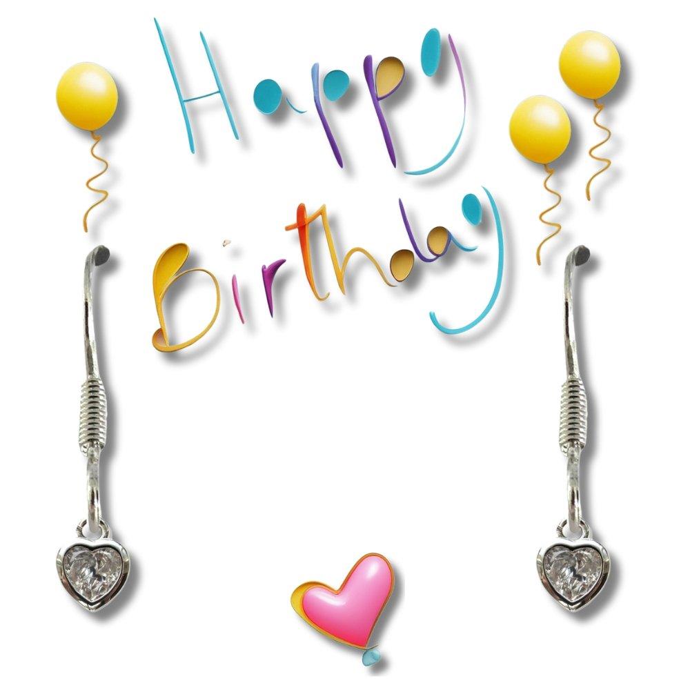 Silver - Aye Do Gifts - Happy Birthday PartyHeart Earrings on Card 3555-CD - 5