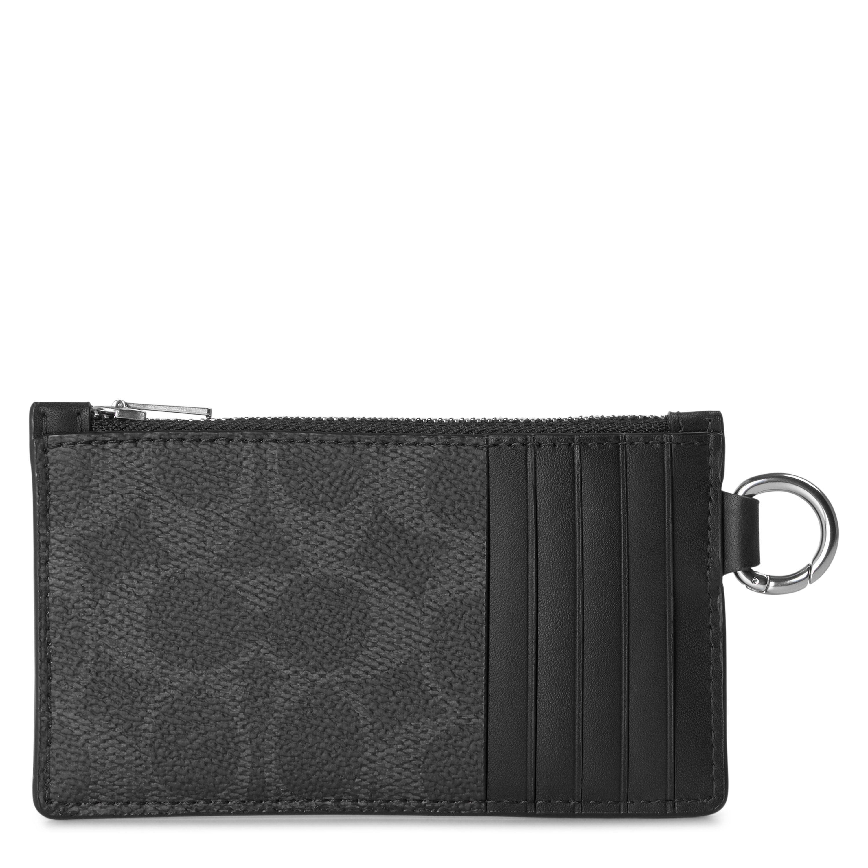 Coach Signature Leather Zip Card Holder