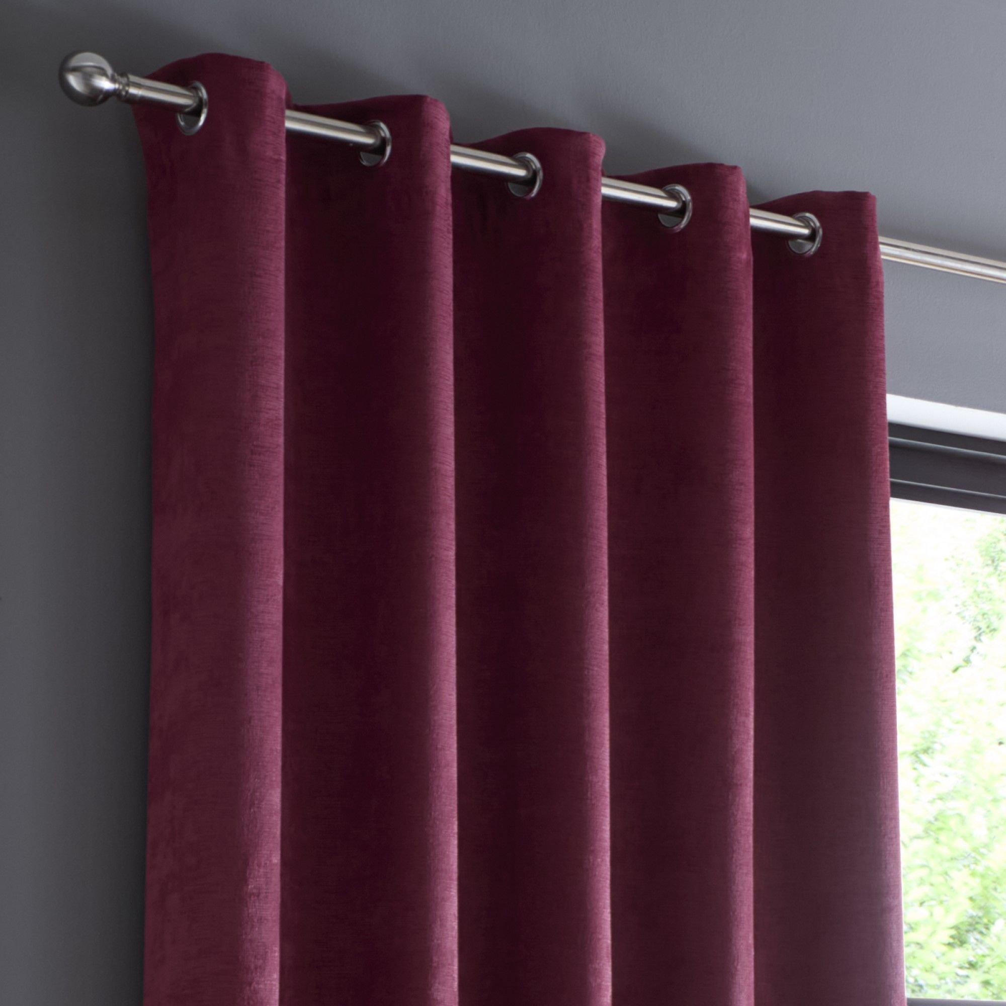 Wine - Fusion - Strata Dim Out Eyelet Curtains in Wine - 2