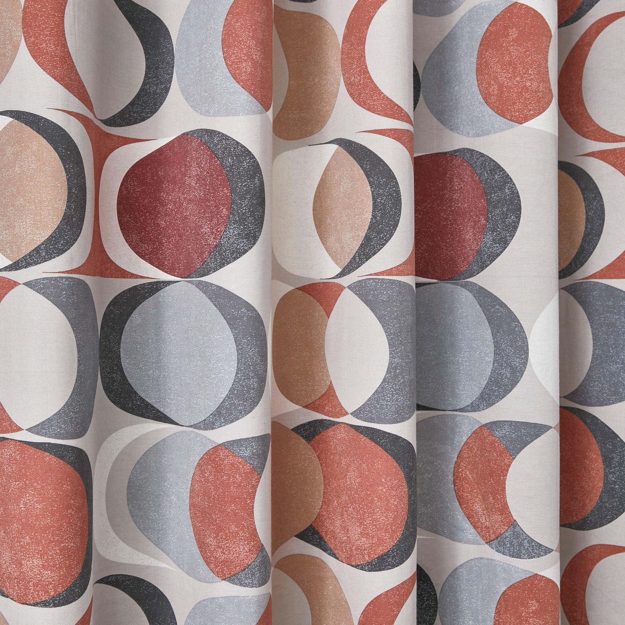 Spice - Fusion - Sander Geo Circle Print Eyelet Curtains in Spice - 3