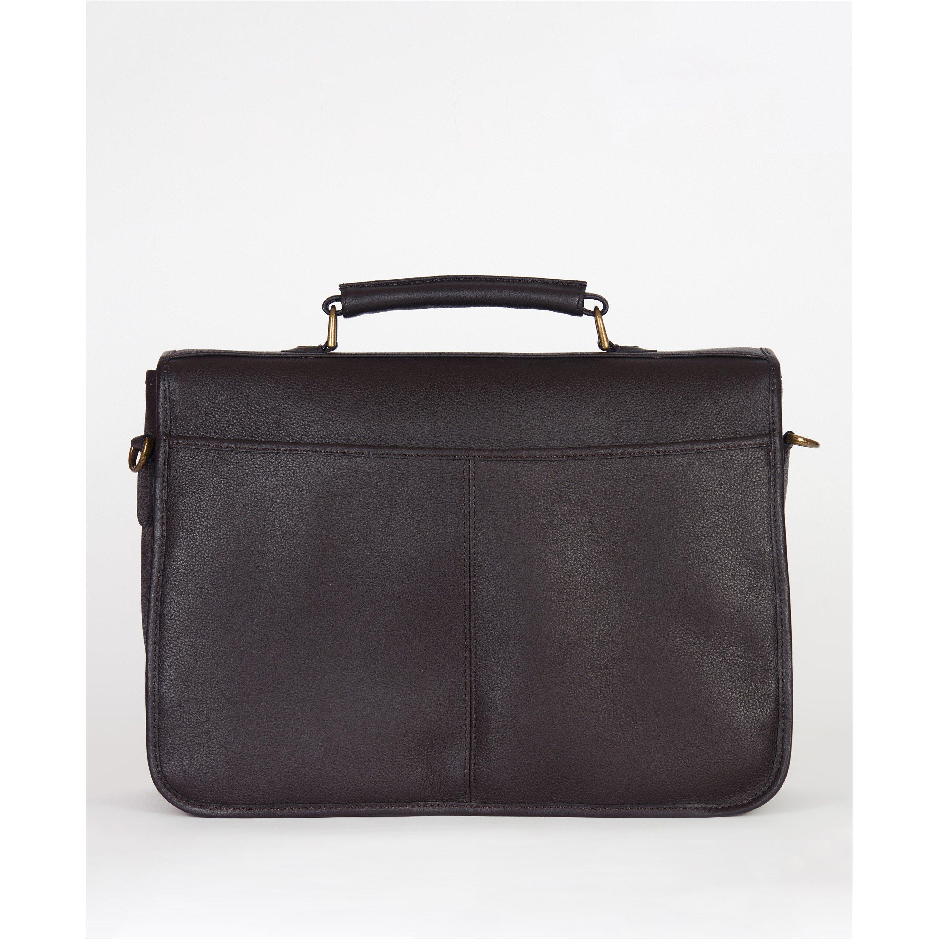 Dark Brown BR91 - Barbour - Leather Briefcase - 8