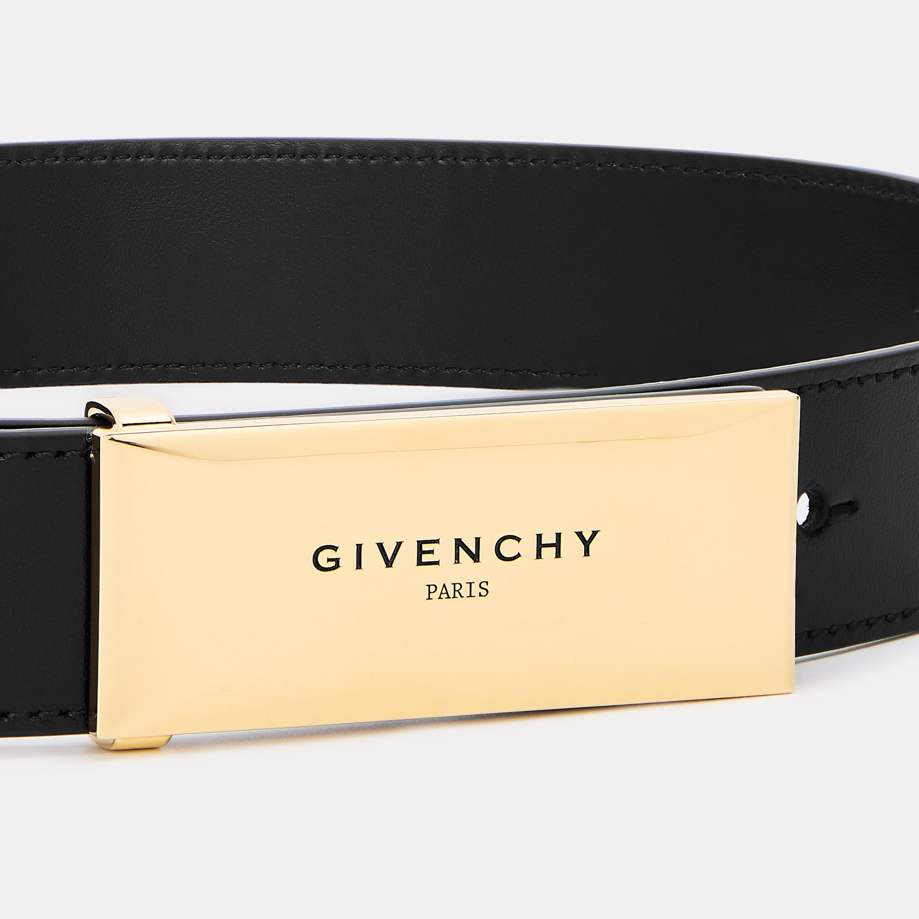 Black - GIVENCHY - Women's Plaque Leather Belt - 3