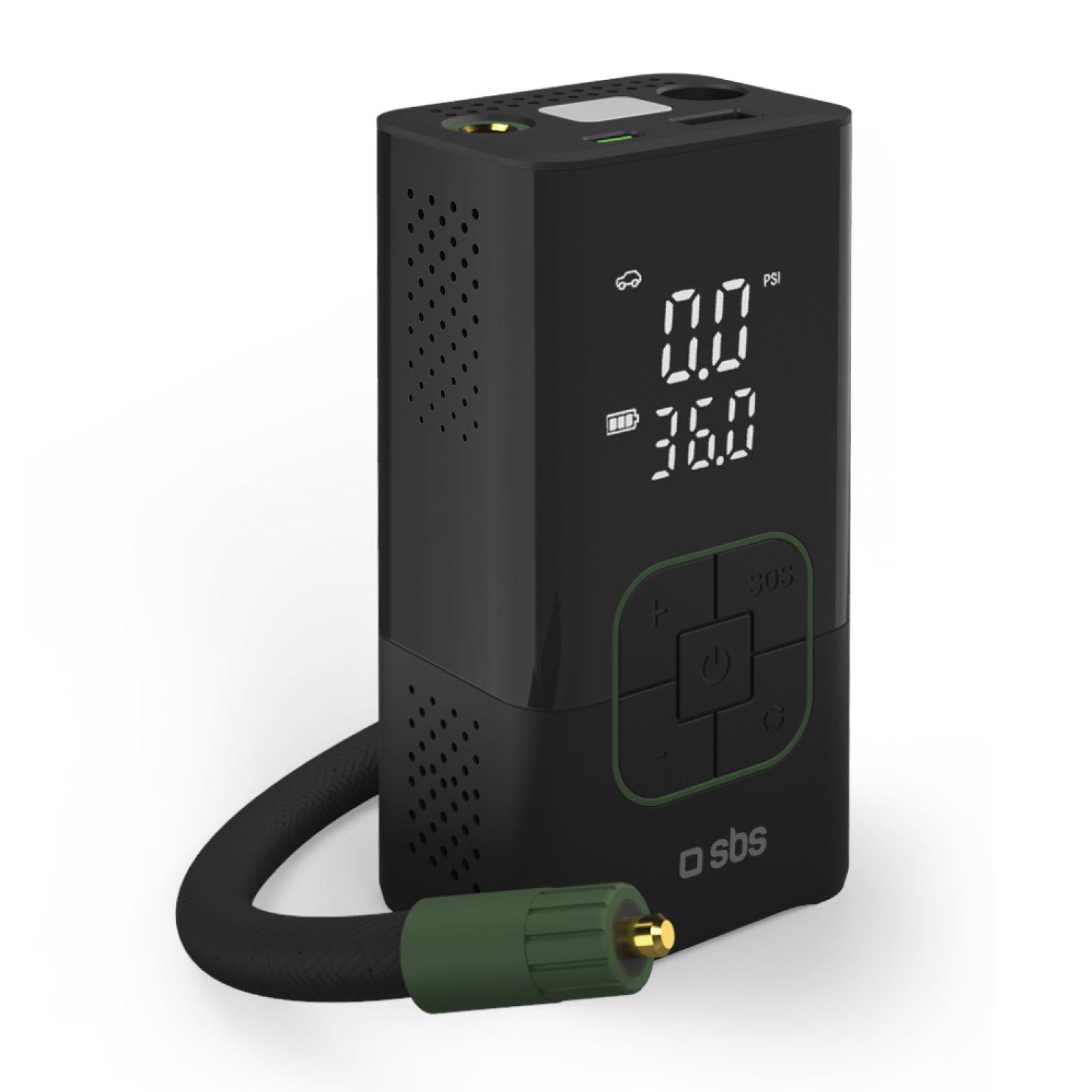 Nero - SBS - 3600mAh power bank with compressor function and LED flashlight for emergencies and outdoor use - 1