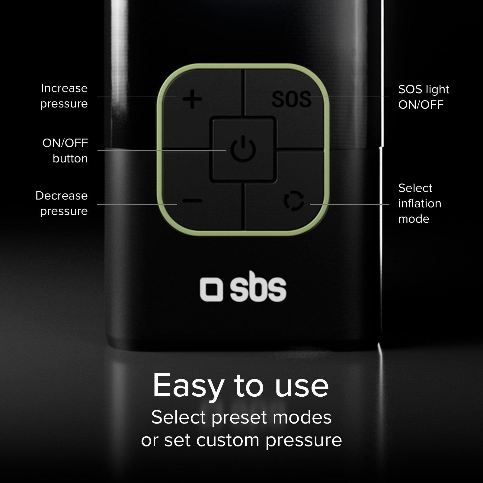 Nero - SBS - 3600mAh power bank with compressor function and LED flashlight for emergencies and outdoor use - 11