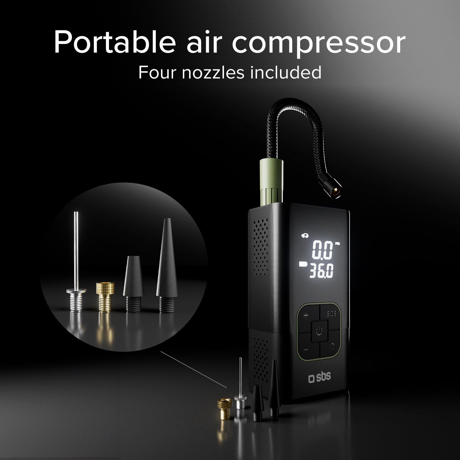 Nero - SBS - 3600mAh power bank with compressor function and LED flashlight for emergencies and outdoor use - 10