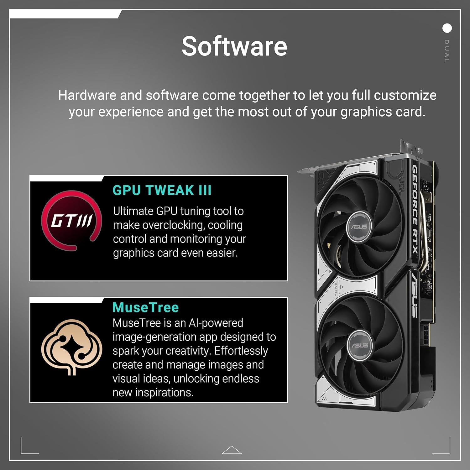 Black - ASUS - NVIDIA DUAL-RTX5060-O8G OC 8GB Dual Fan Graphics Card - 7