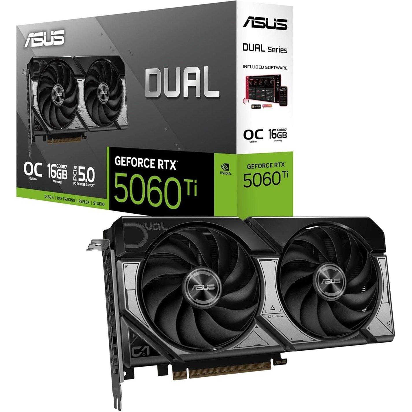 Black - ASUS - ASUS Dual GeForce RTX™ 5060 Ti 16GB GDDR7 OC Edition - 1