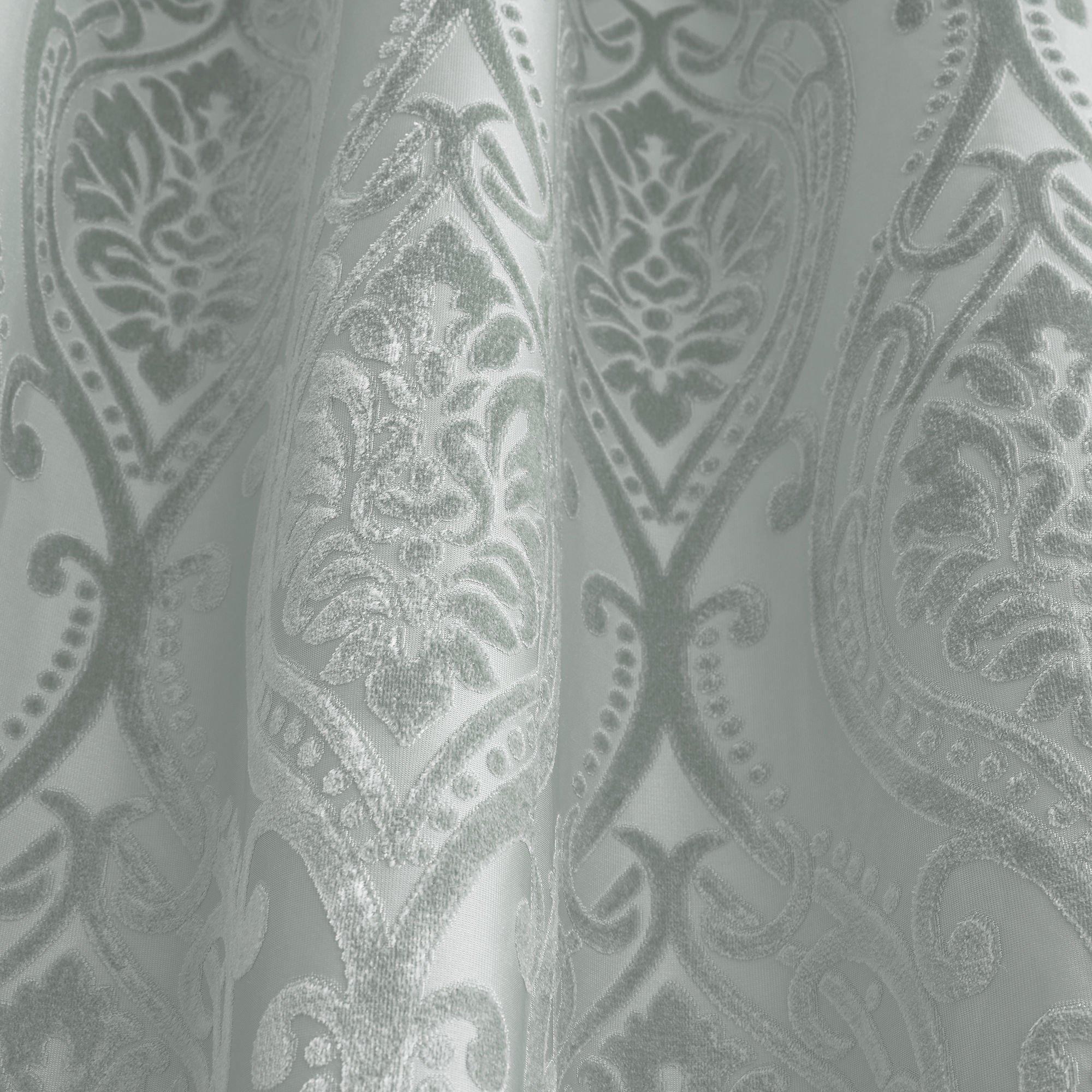 Duck Egg - Curtina - Chateau Damask Jacquard Eyelet Curtains - Duck Egg - 3