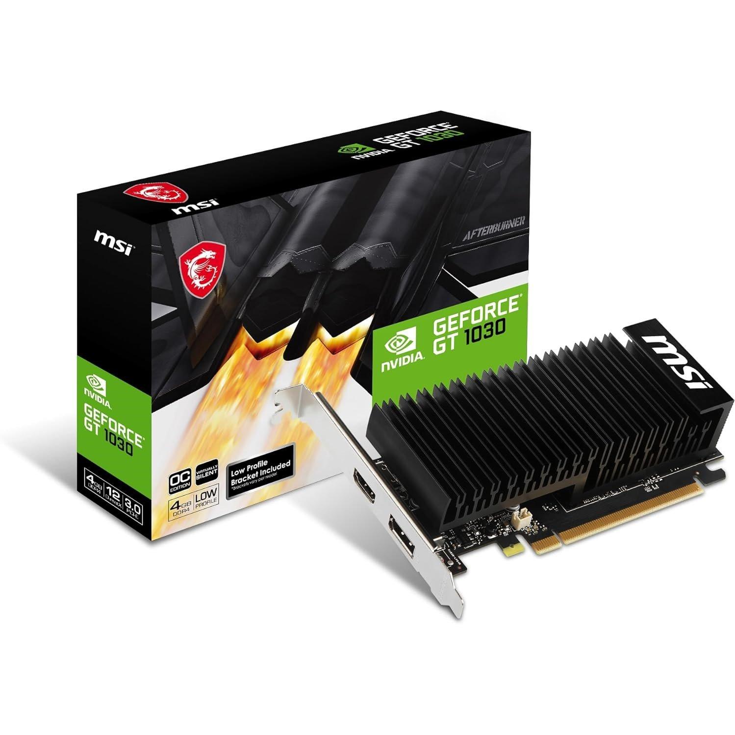 Schwarz - MSI - MSI GeForce GT 1030 2GHD4 LP OC - 1