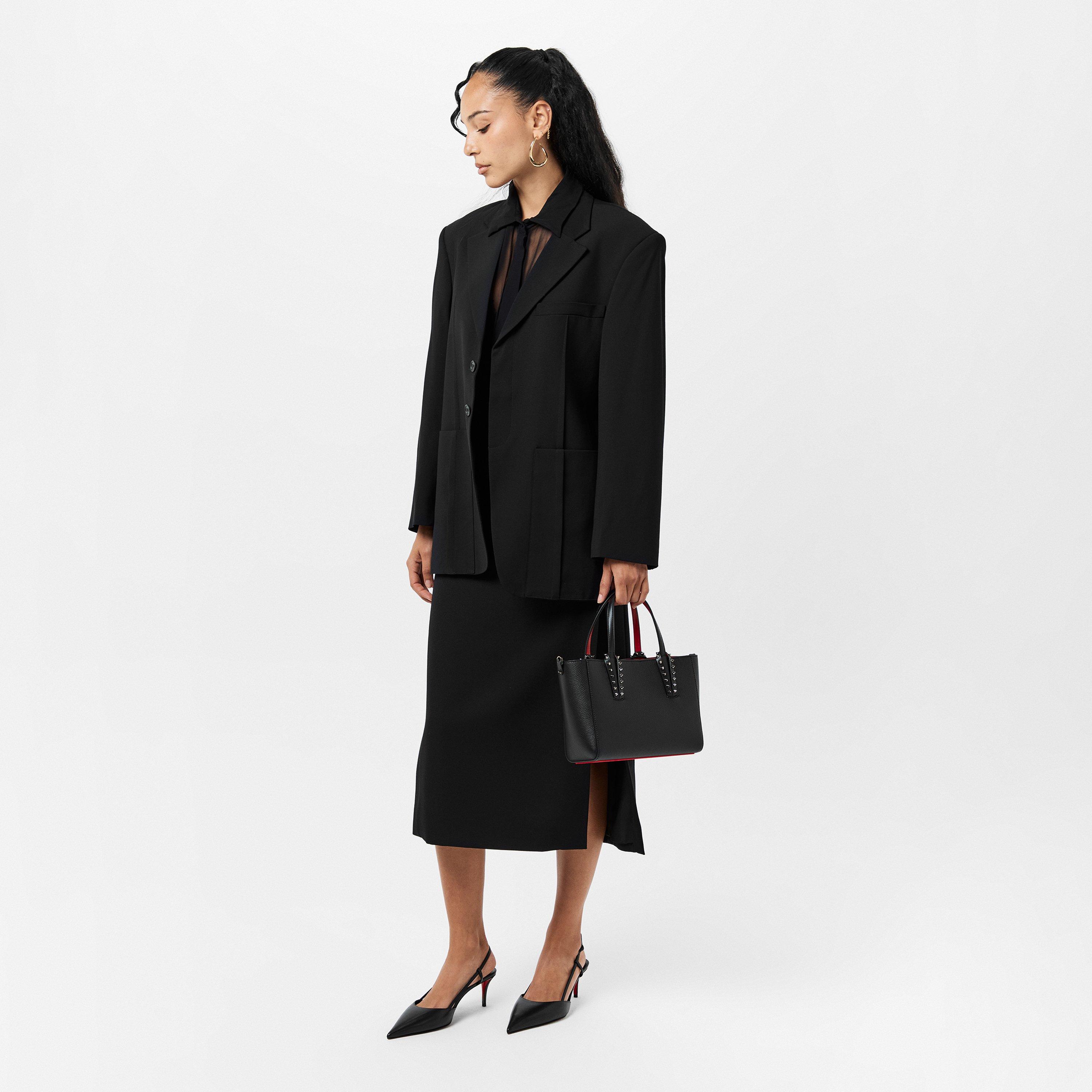 Black Gun Metal - Christian Louboutin - Cabata Leather Tote Bag - 6