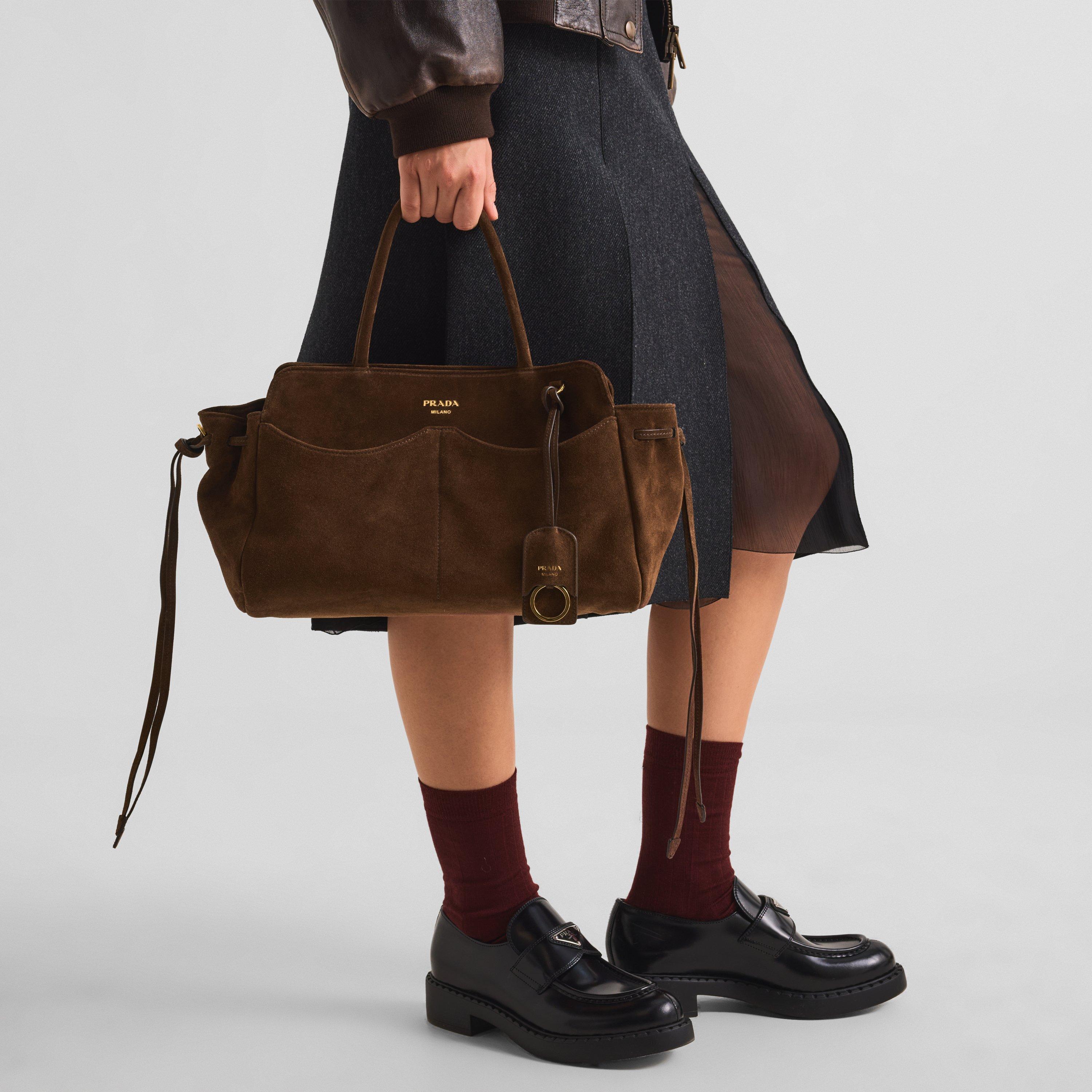 Moro - Prada - Women's Suede Tote Bag - 3