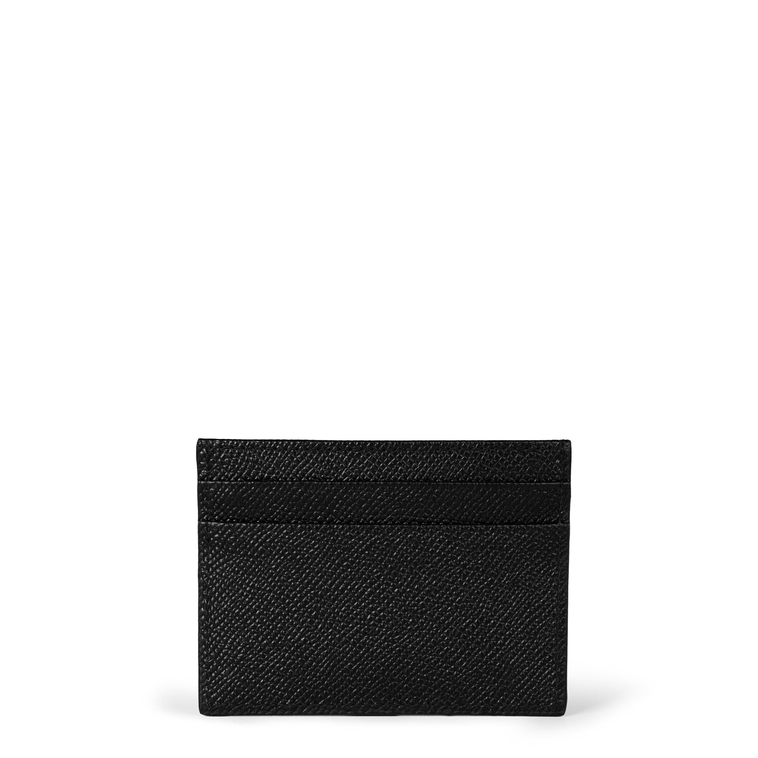 Black 80999 - Dolce and Gabbana - Men's Logo Leather Plaque Card Holder - 2