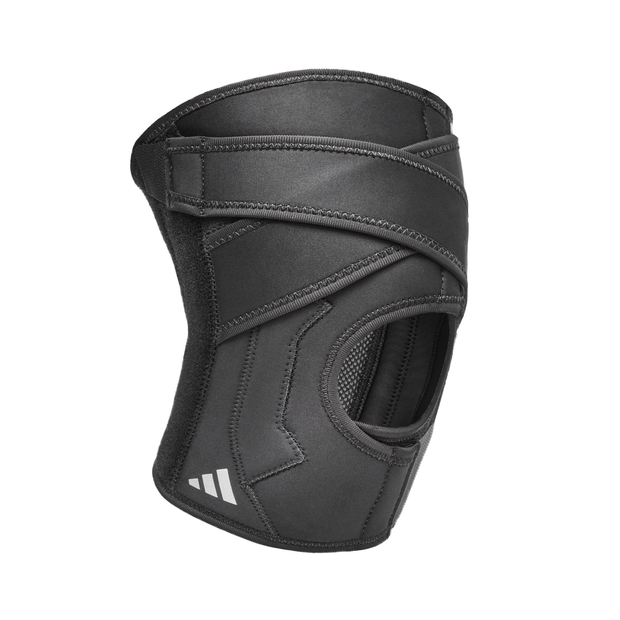 Schwarz - adidas - Ergonomic Breathable Strapped Knee Support - 1