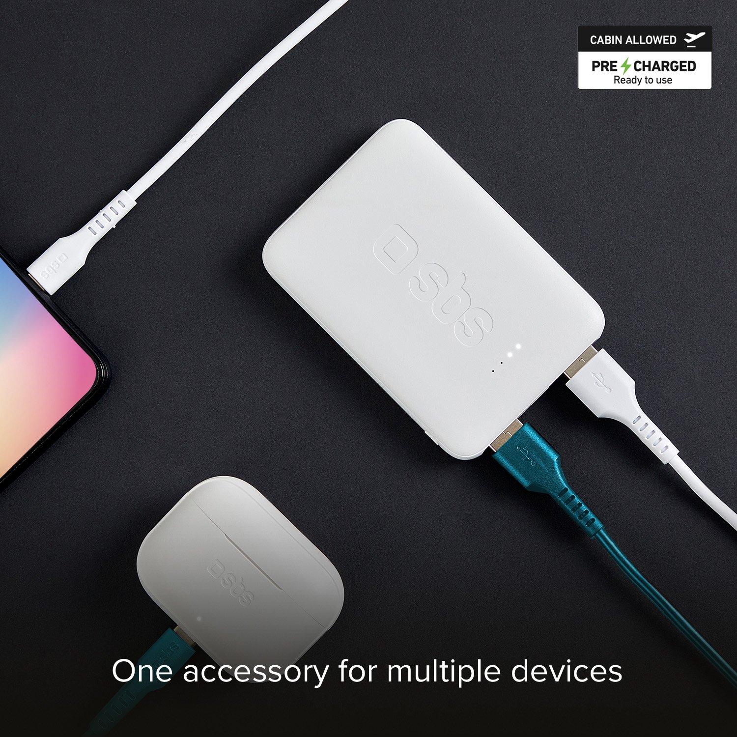 White - SBS - 5000 mAh Pocket Power Bank - 2