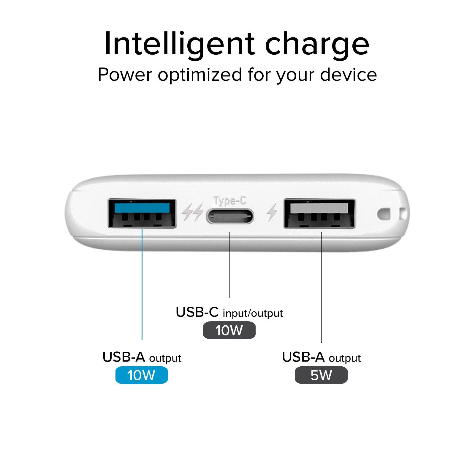 White - SBS - 5000 mAh Pocket Power Bank - 3