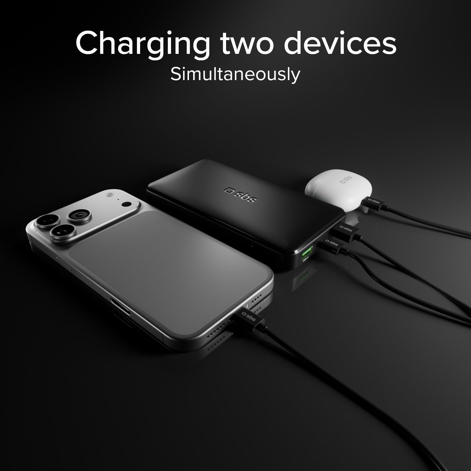 Schwarz - SBS - 10000 mAh powerbank with 20W Power Delivery technology (PD) - 2