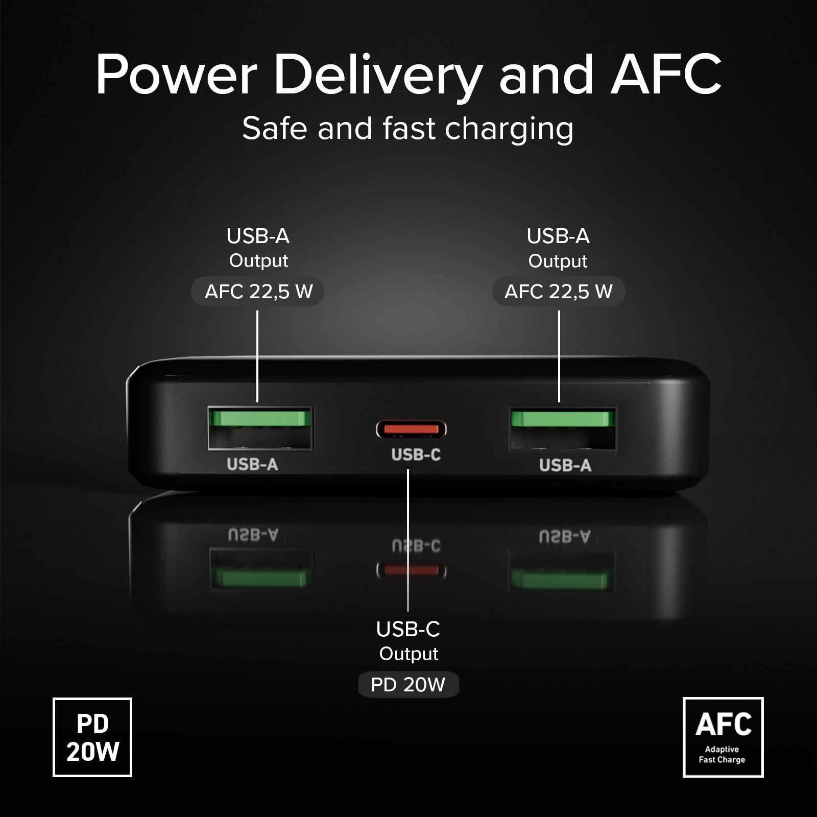 Schwarz - SBS - 10000 mAh powerbank with 20W Power Delivery technology (PD) - 3