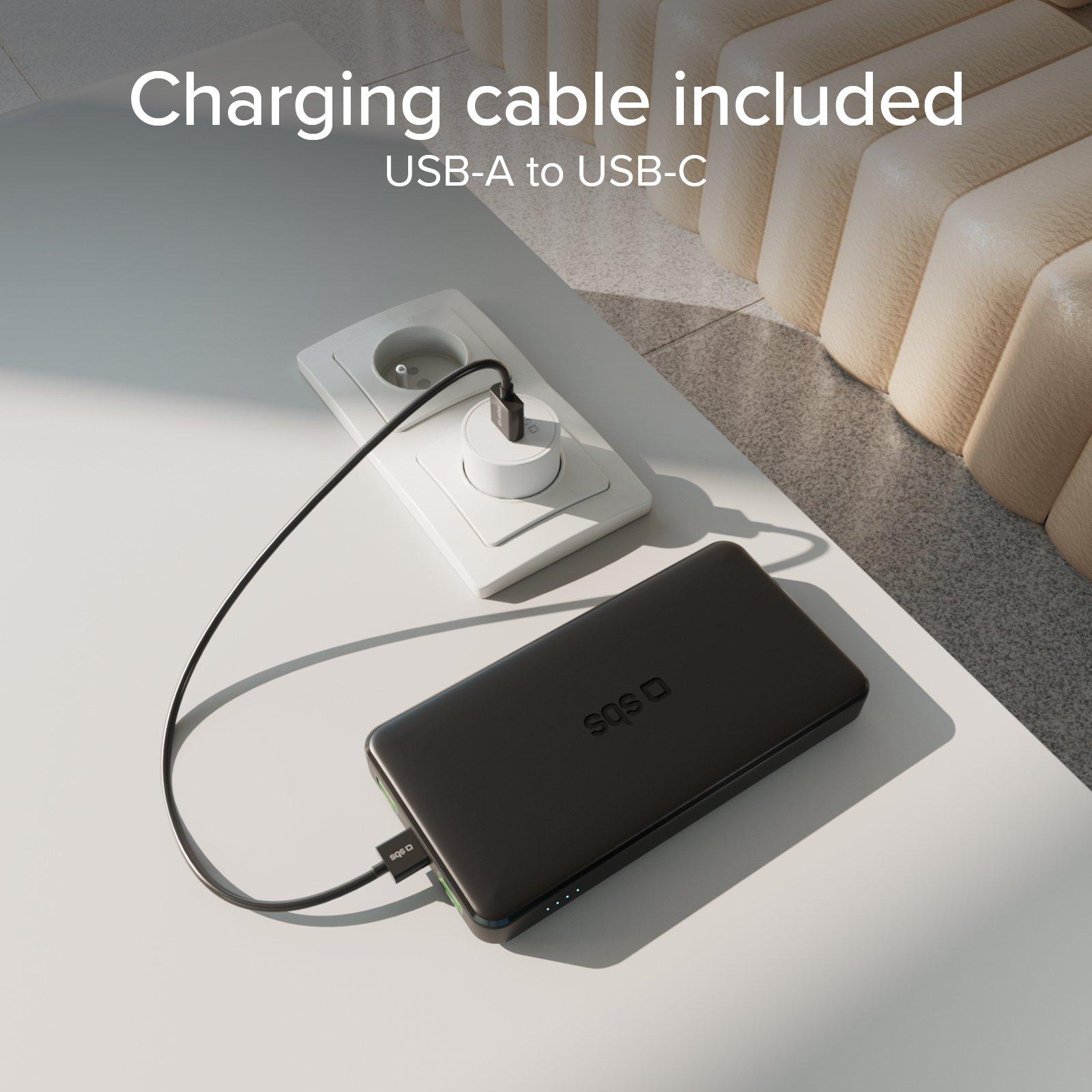 Schwarz - SBS - 10000 mAh powerbank with 20W Power Delivery technology (PD) - 5