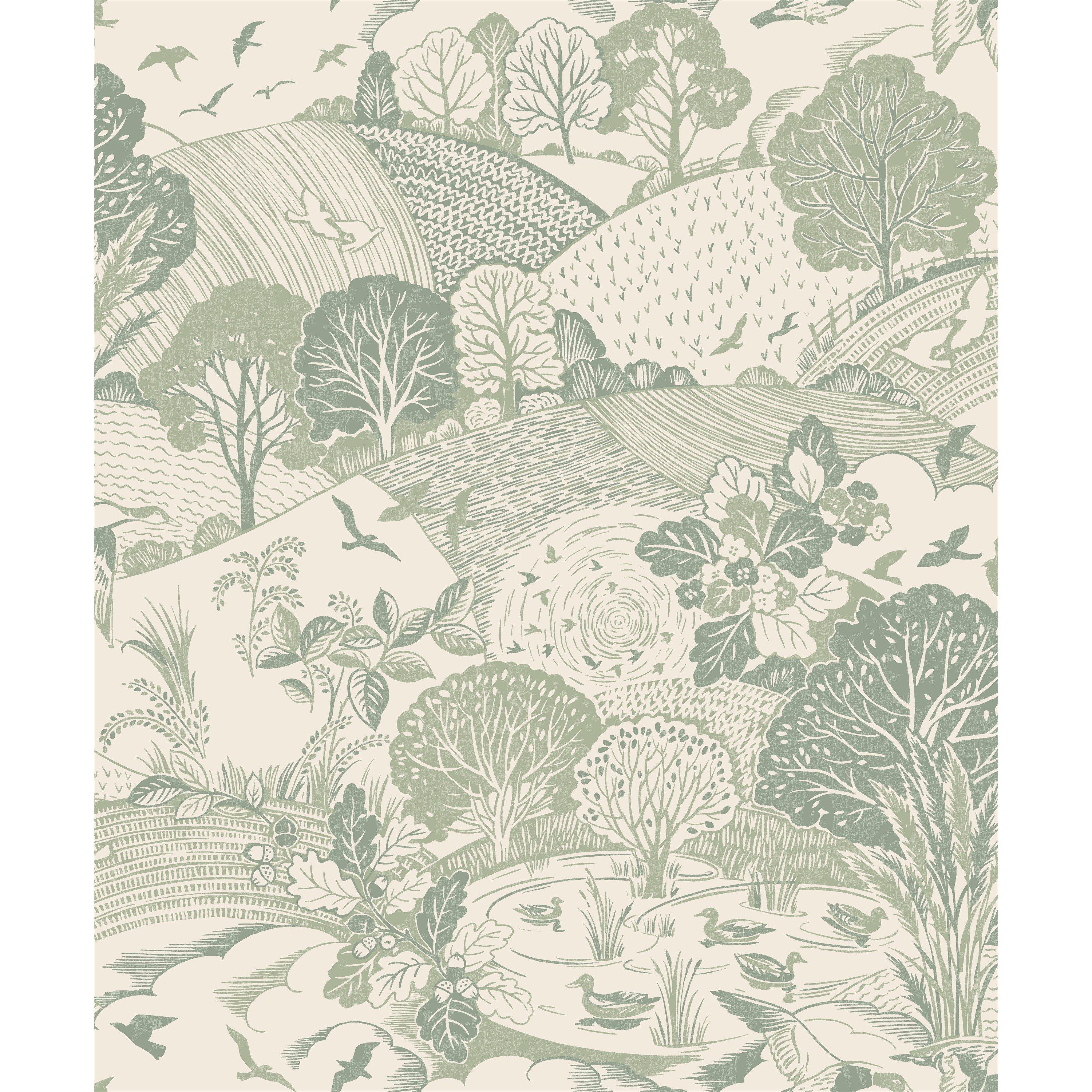 Arthouse Country Landscape Sage Wallpaper