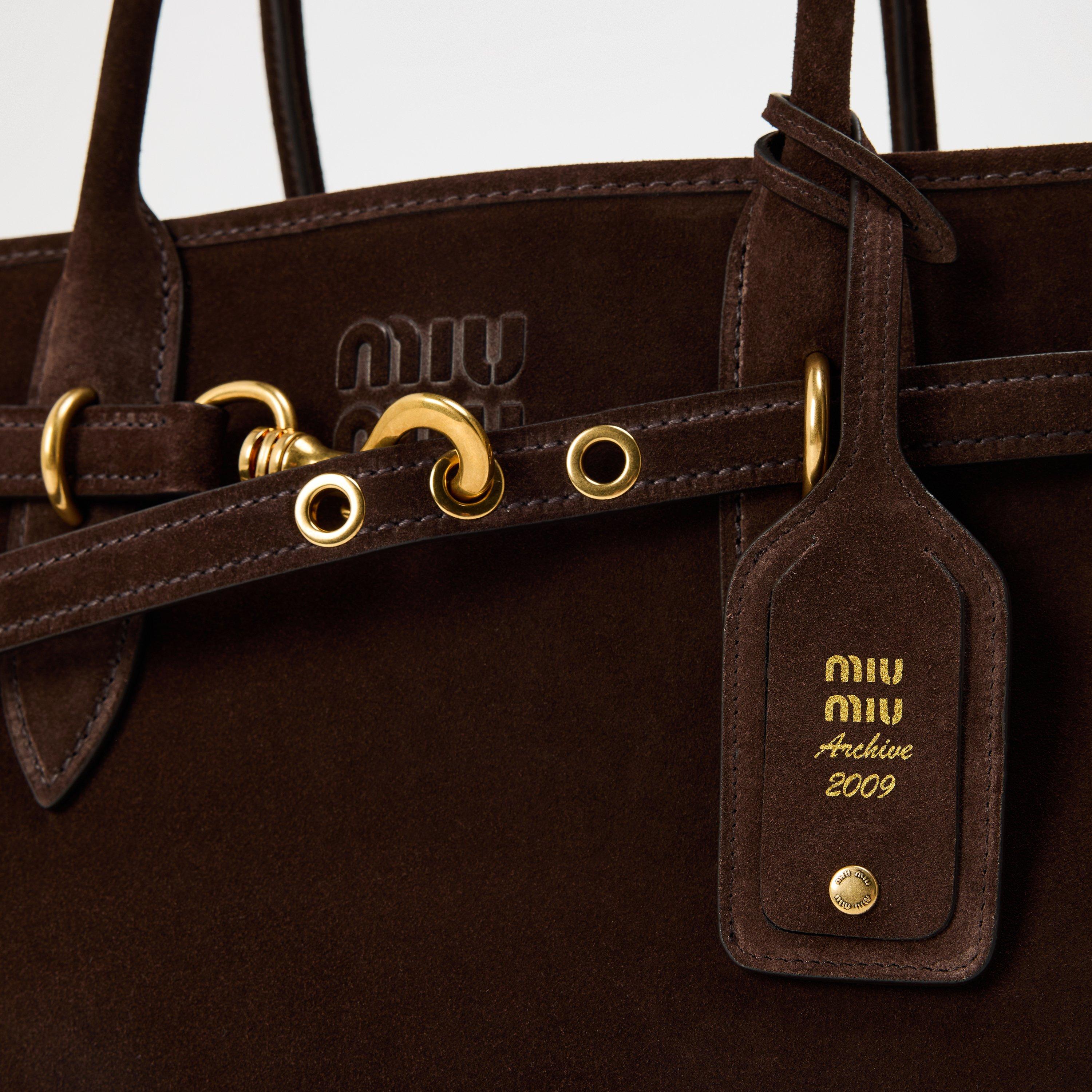 Moro - Miu Miu - Women's Aventure Suede Tote Bags - 4