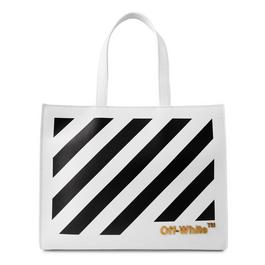 Off White Diagonal Hybrid Tote Bag