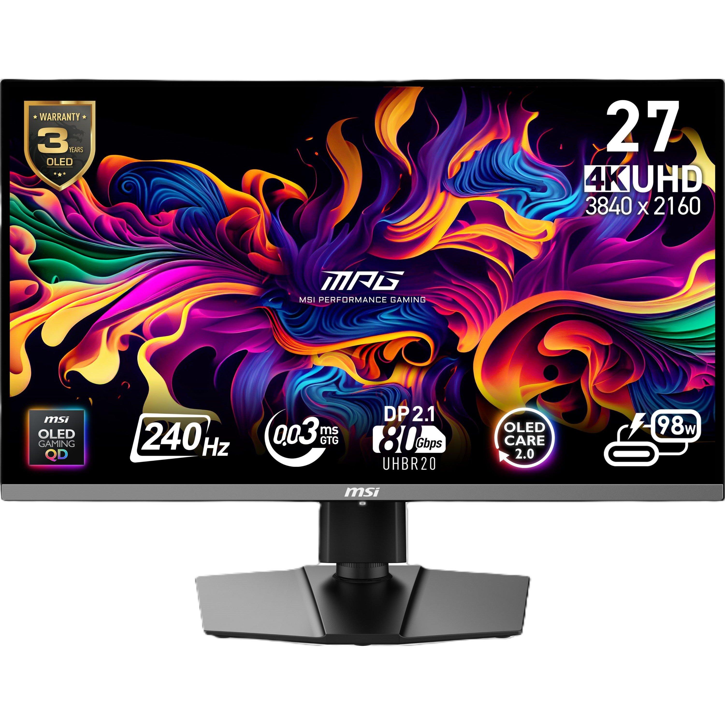 Black - MSI - MSI MPG 272URX QD-OLED 27 inch 240Hz 0.03ms USB-C Gaming Monitor - 1