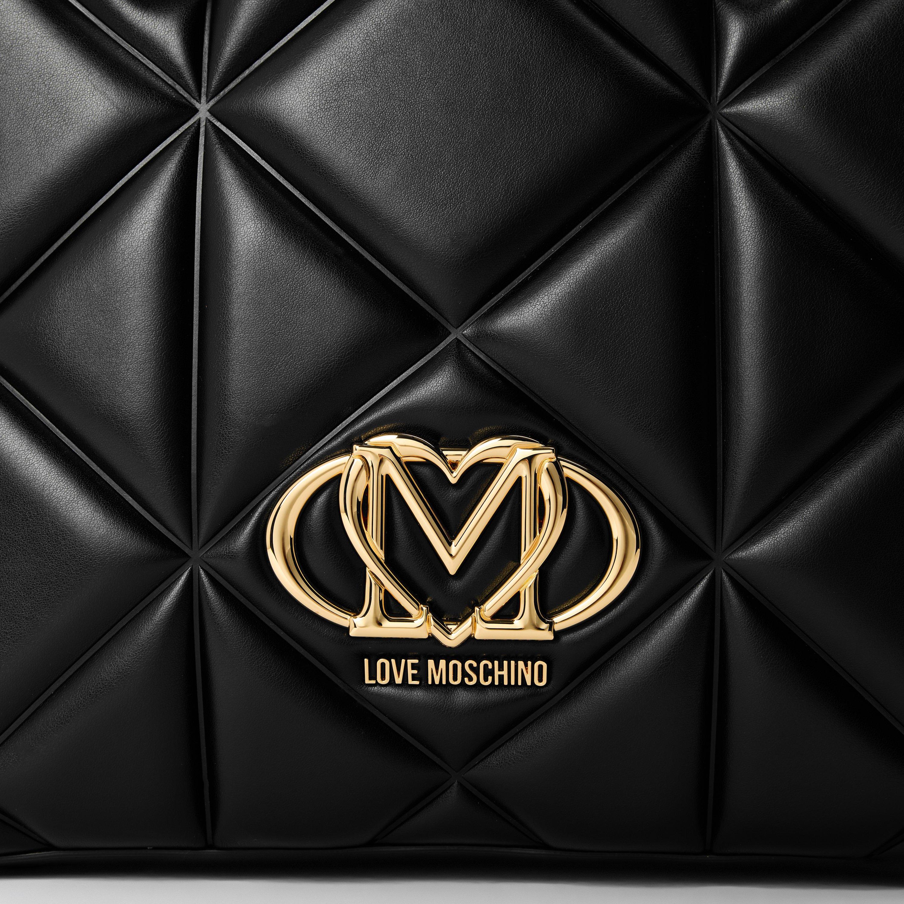 BLACK - Love Moschino - Women's Quilted Tote Bag - 4