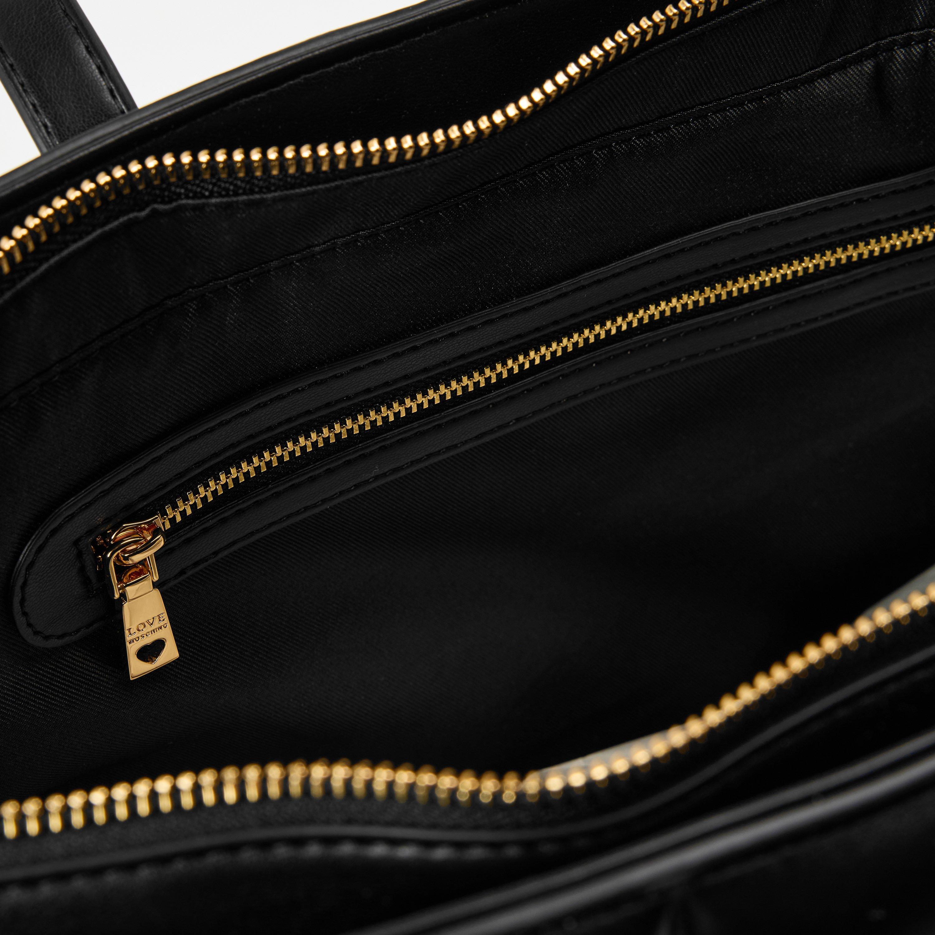 BLACK - Love Moschino - Women's Quilted Tote Bag - 5