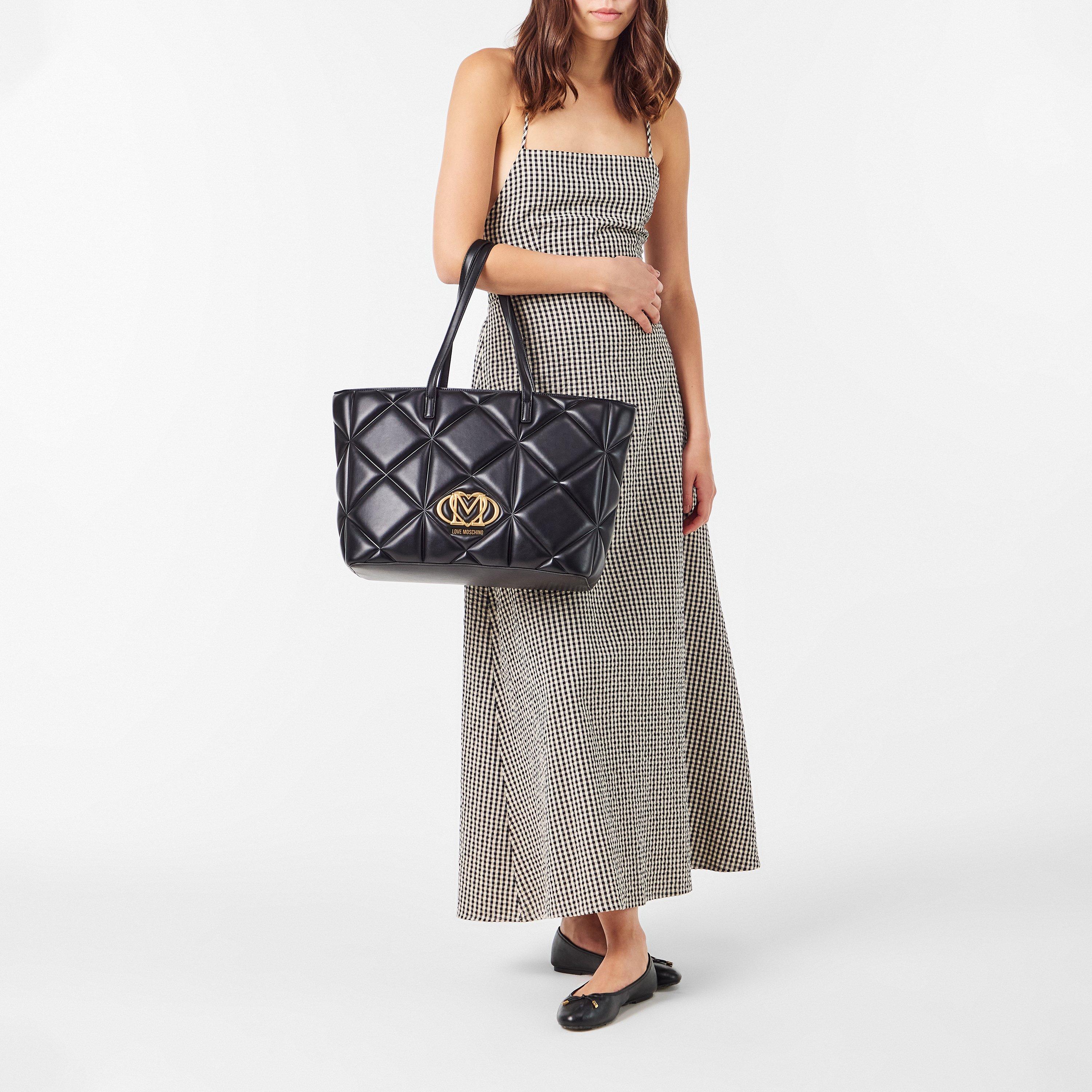 BLACK - Love Moschino - Women's Quilted Tote Bag - 6