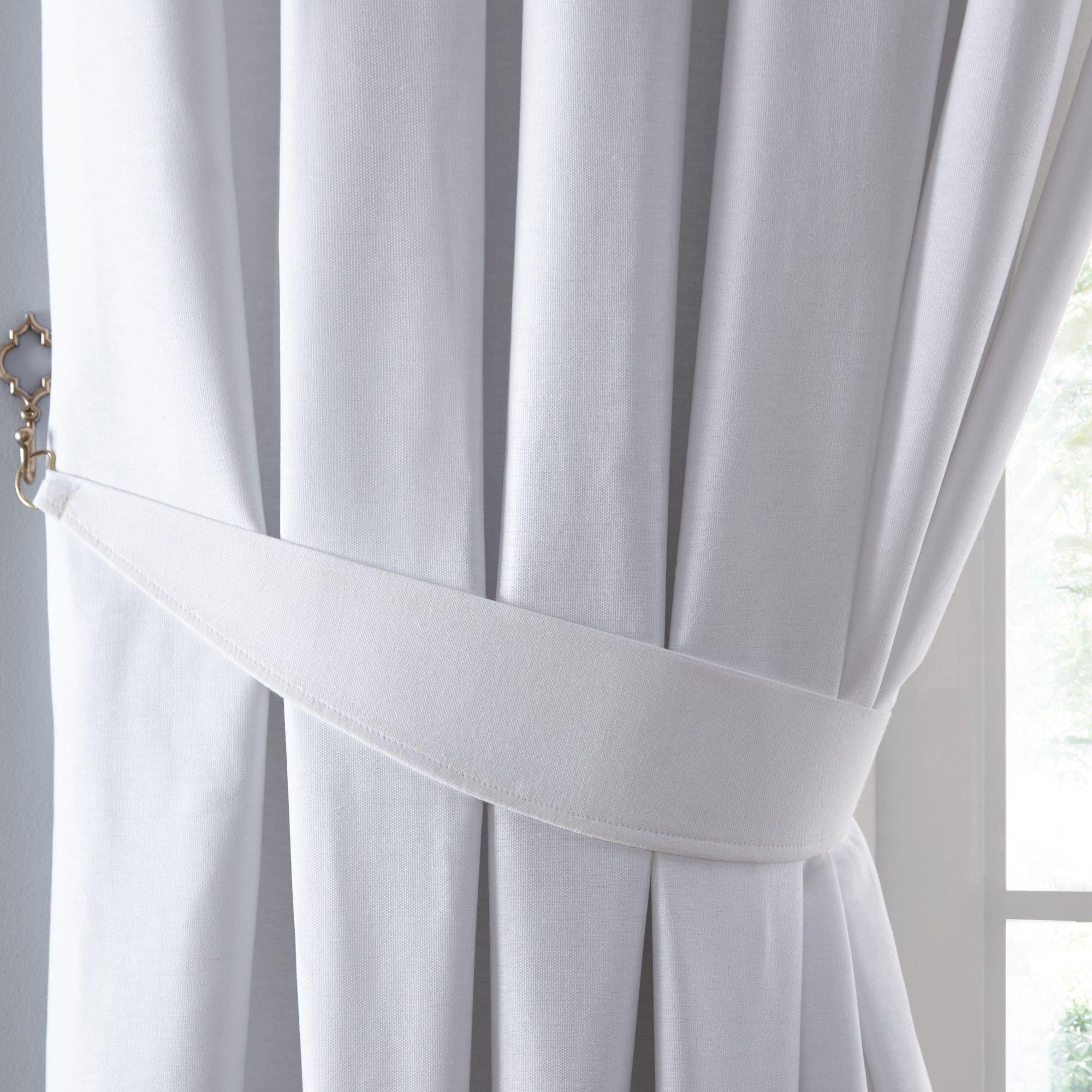 White - Fusion - Dijon Curtain Tiebacks in White - 1