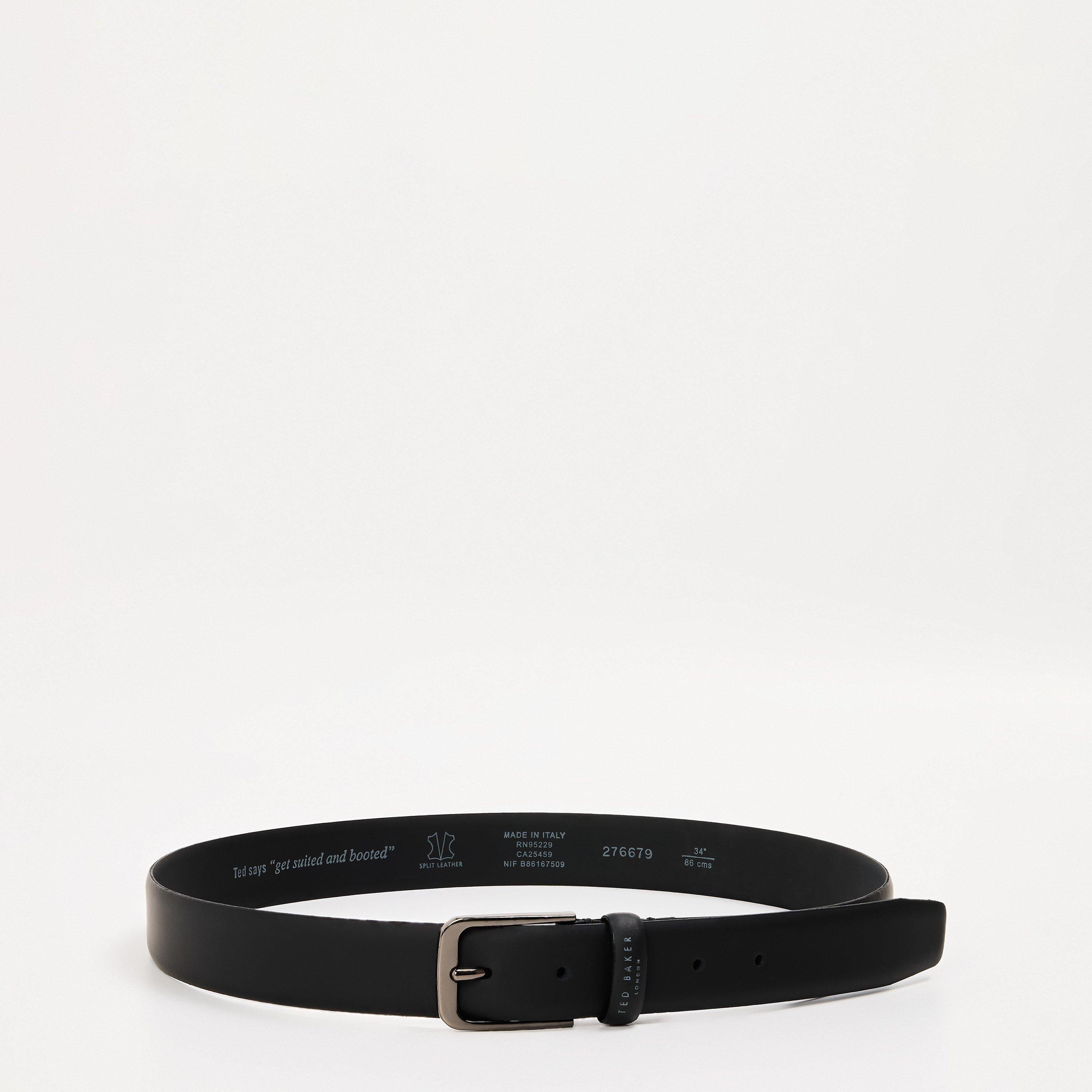 Schwarz - Ted Baker - Men's Rubberised Faux Leather Belt - 1