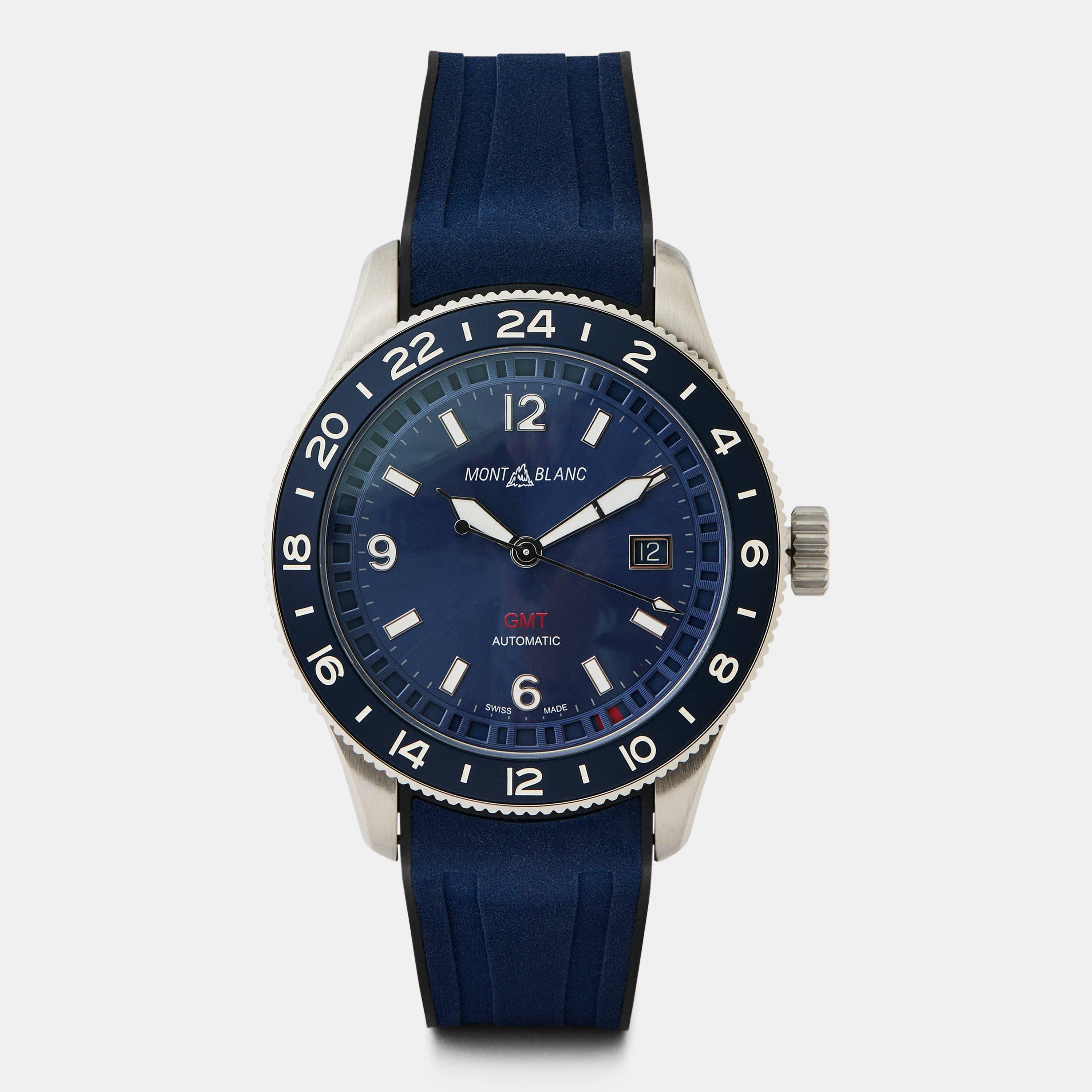 Montblanc Men's GMT Automatic Auto Analogue Watch - Blue