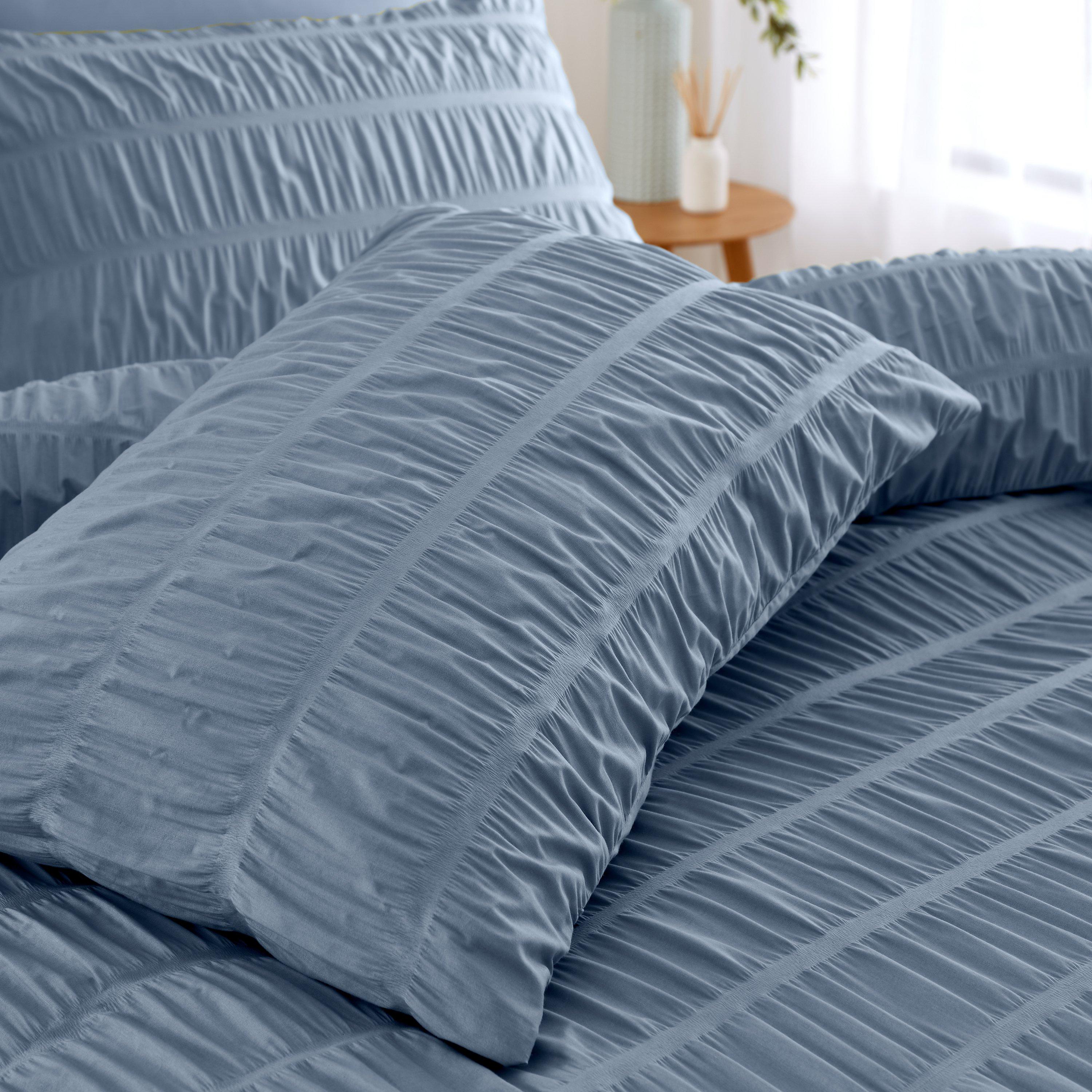 Lansfield Blue - Catherine Lansfield - Seersucker Duvet Cover Set - 2