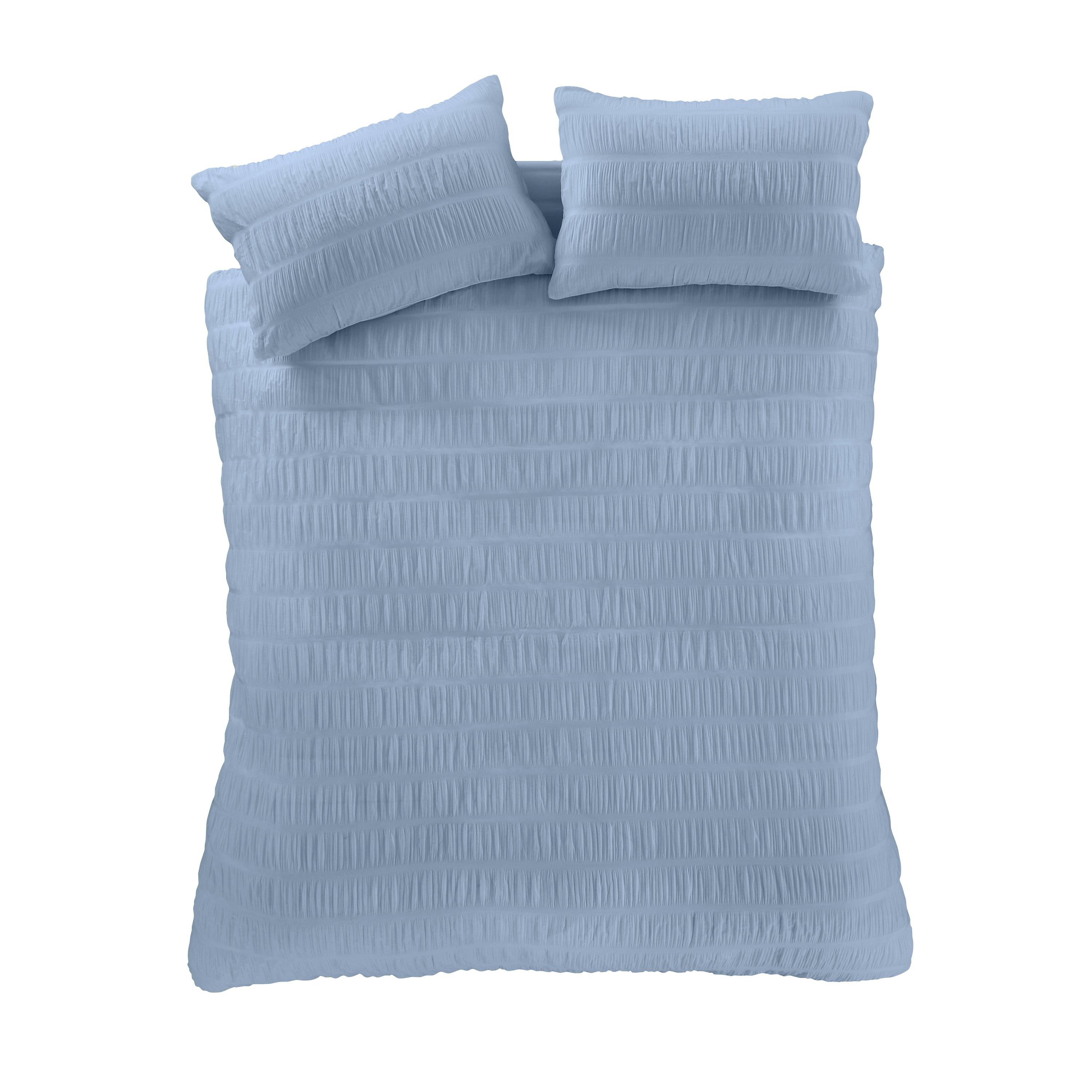 Lansfield Blue - Catherine Lansfield - Seersucker Duvet Cover Set - 5