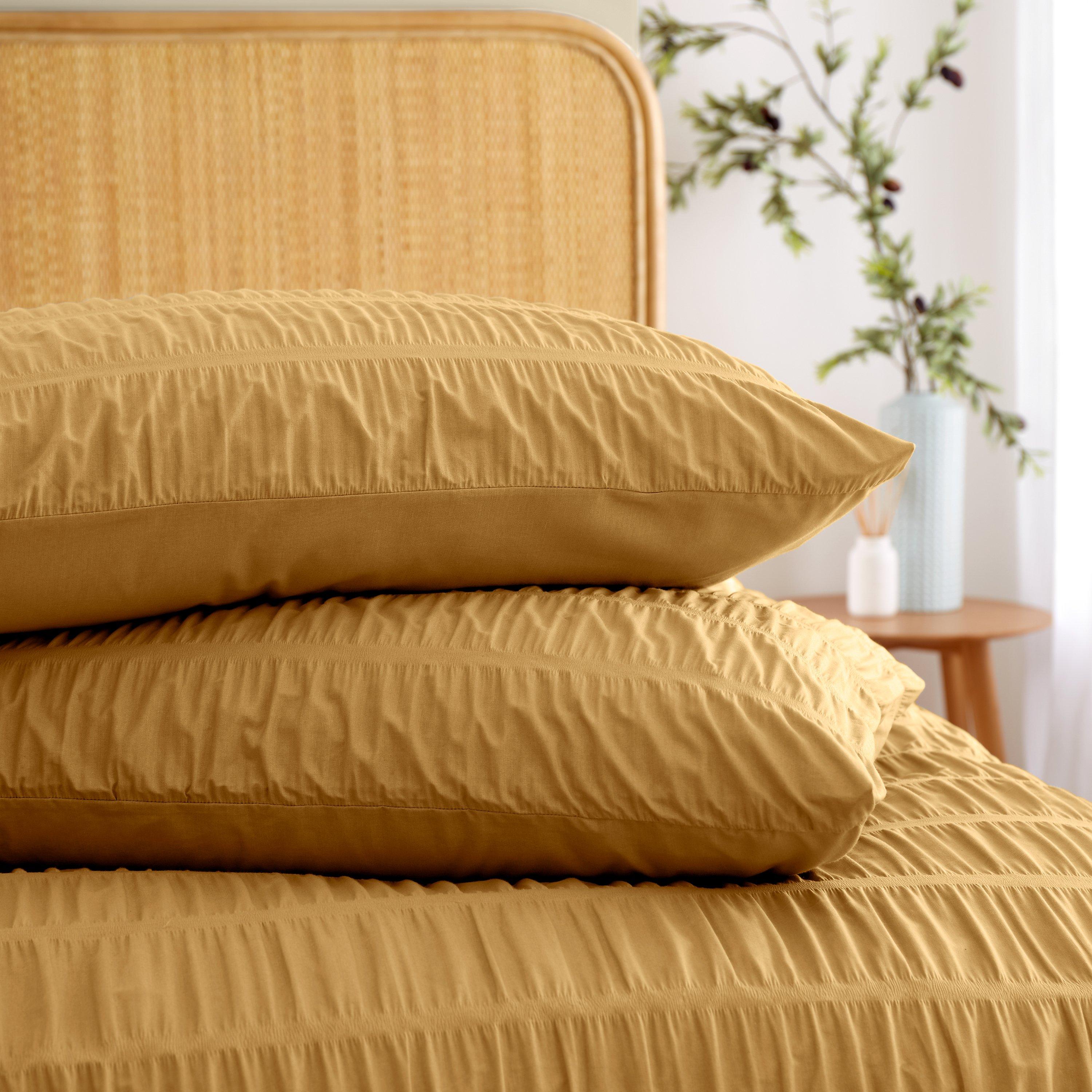 Caramel - Catherine Lansfield - Seersucker Duvet Cover Set - 4