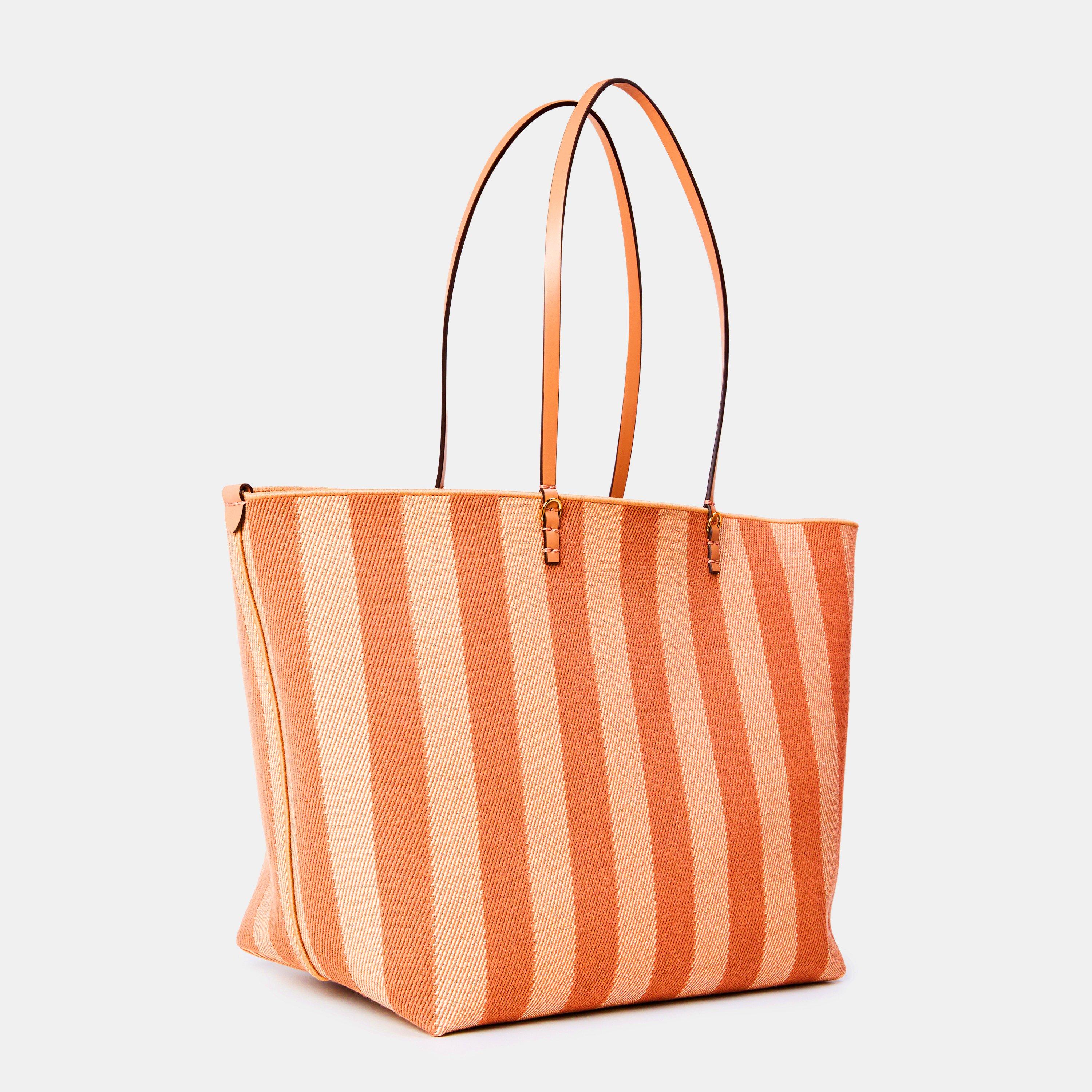 Tangerine - Fendi - Large Reversible Stripe Tote Bag - 2