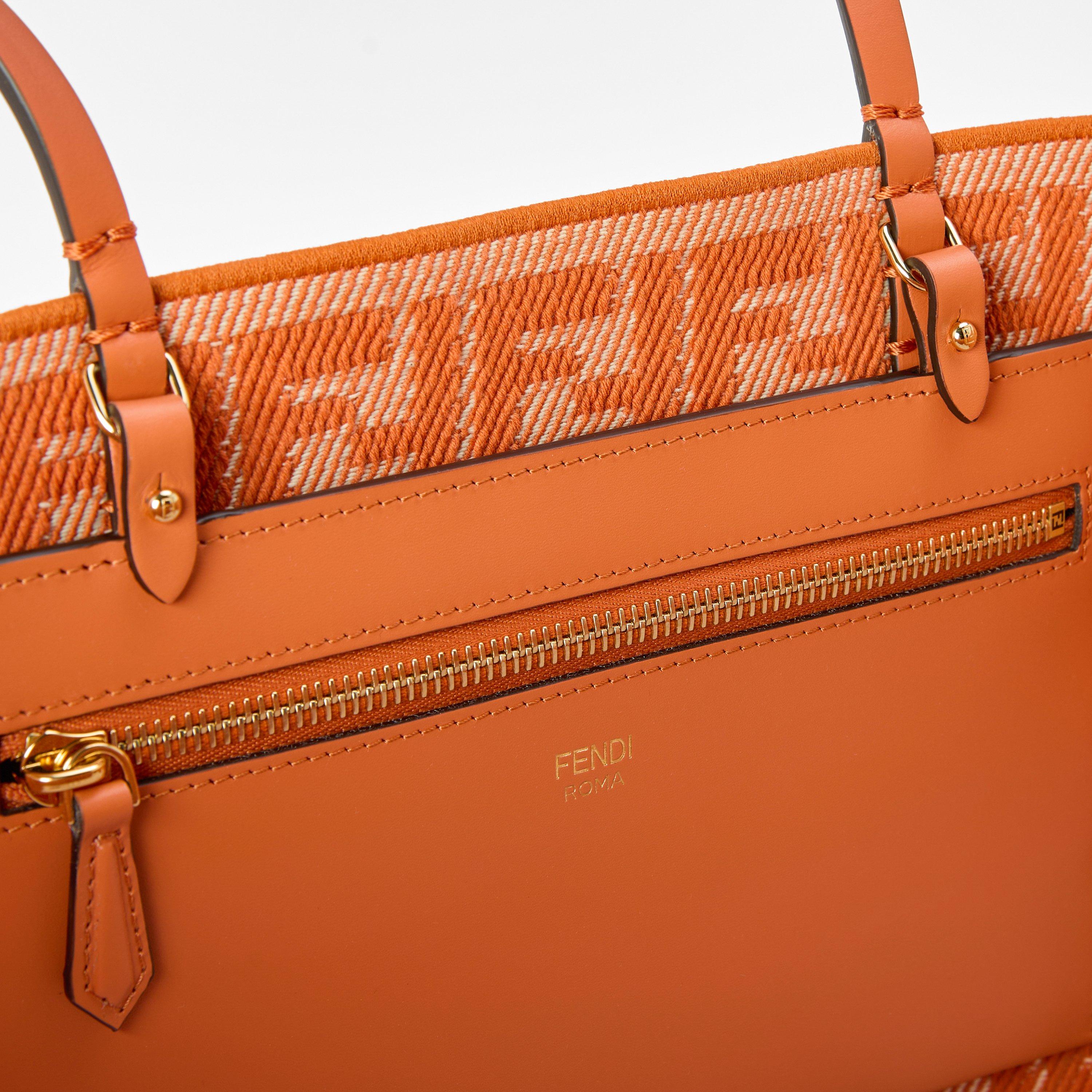 Tangerine - Fendi - Large Reversible Stripe Tote Bag - 5