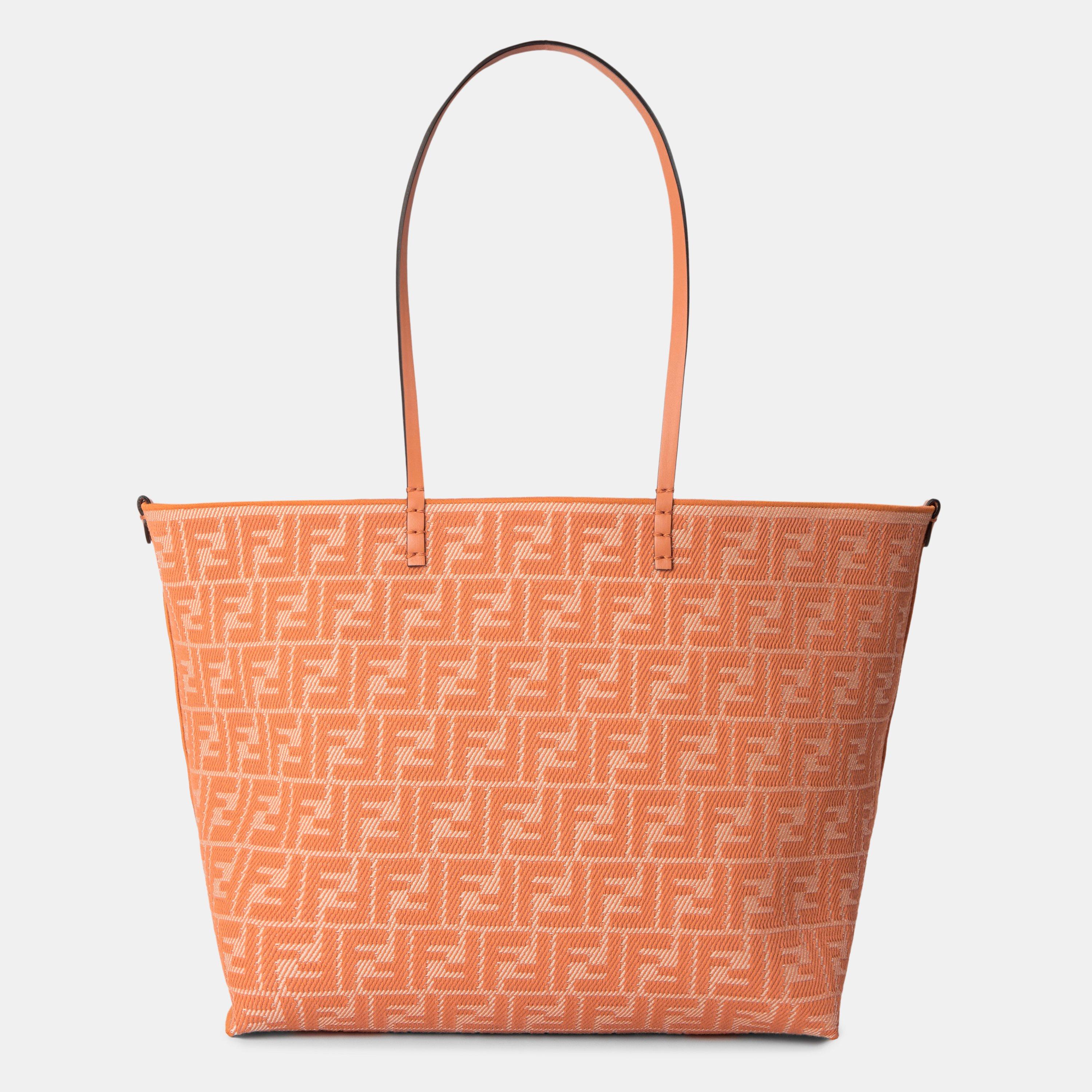 Tangerine - Fendi - Large Reversible Stripe Tote Bag - 7