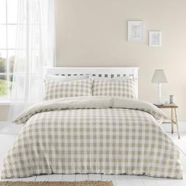Catherine Lansfield Seersucker Gingham Check Duvet Cover Set
