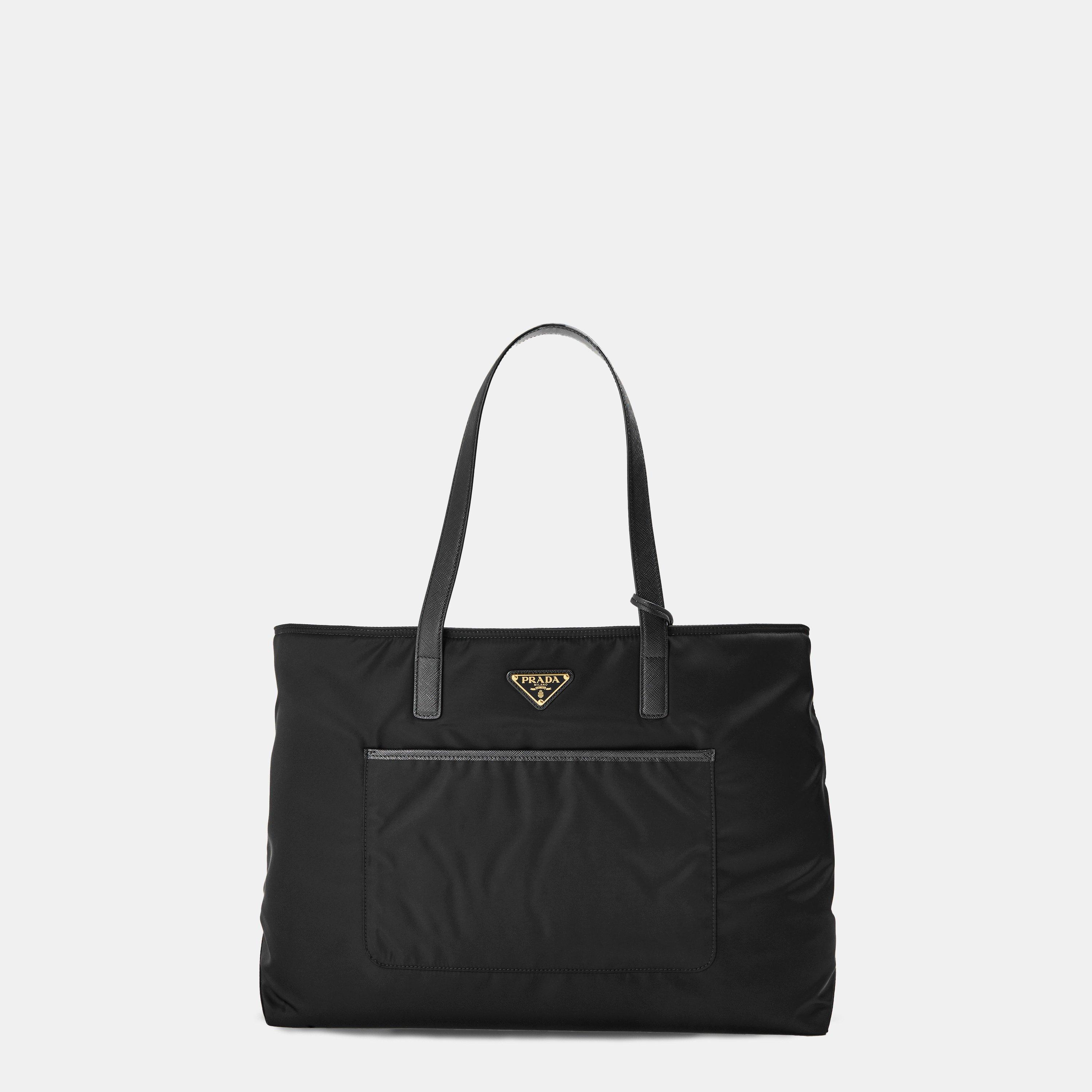 Prada Re Nylon Tote Bag - Nero/Gold