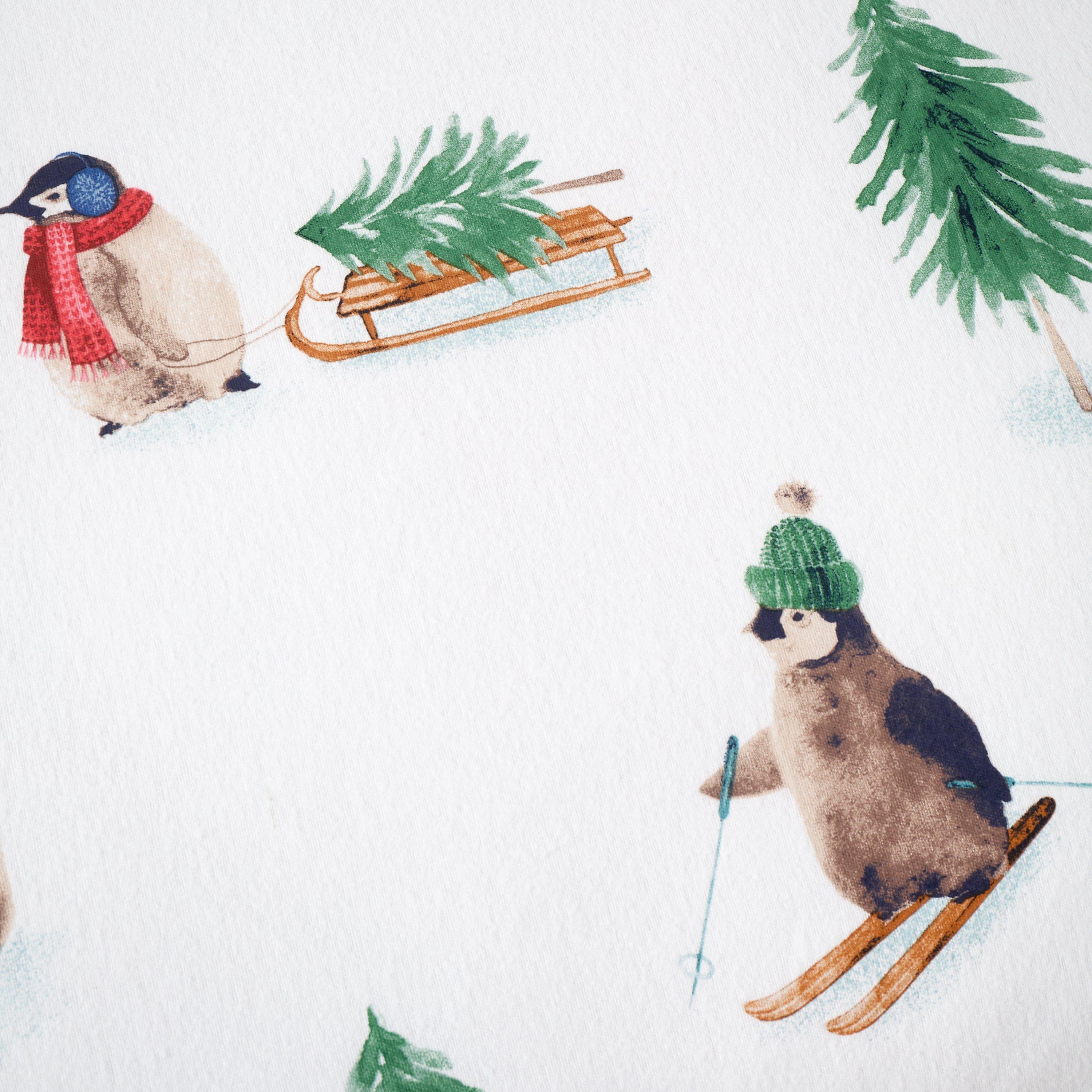 White - Catherine Lansfield - Brushed Snowy Penguin Reversible Duvet Cover Set - 5