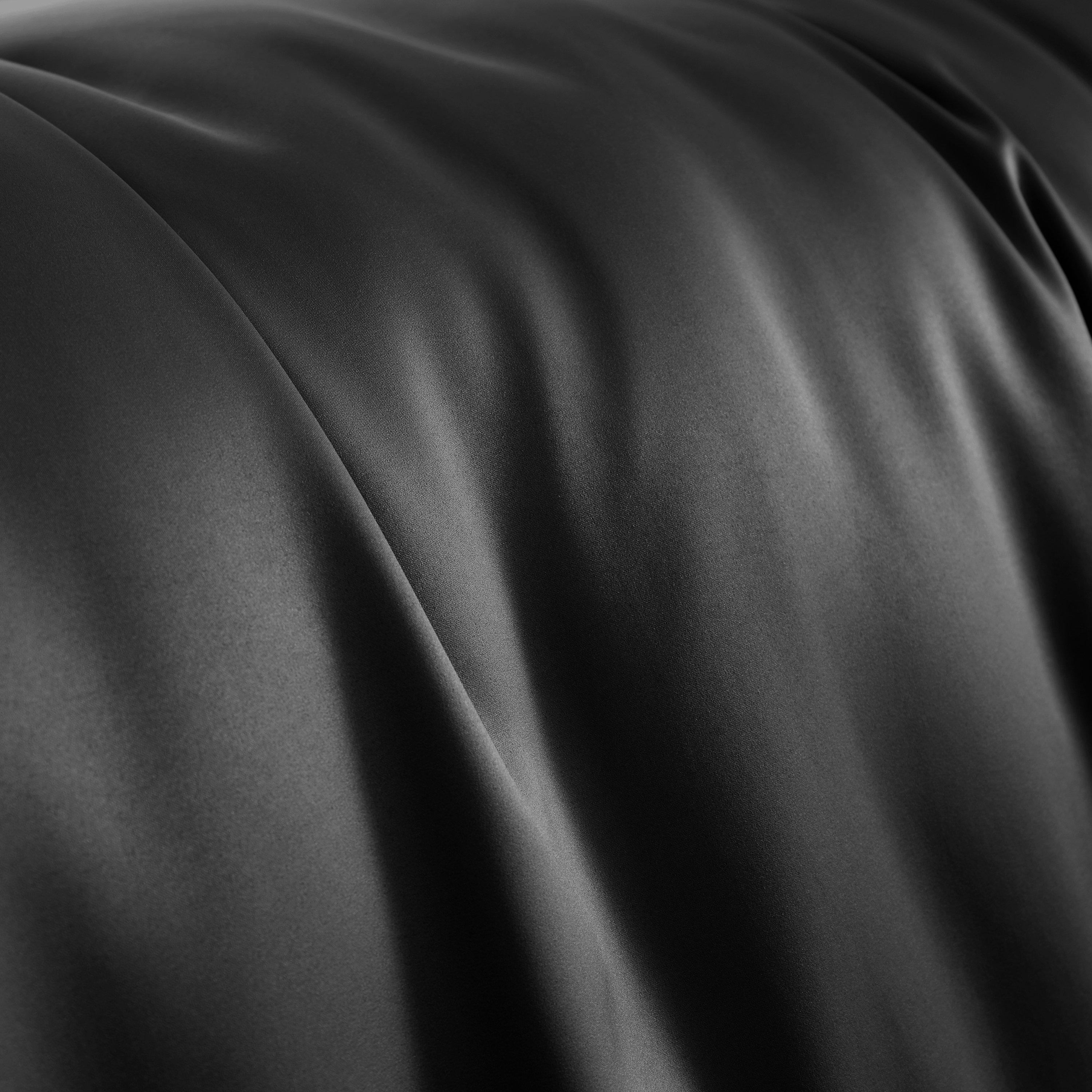 Black - Catherine Lansfield - Silky Soft Satin Duvet Cover Set - 3